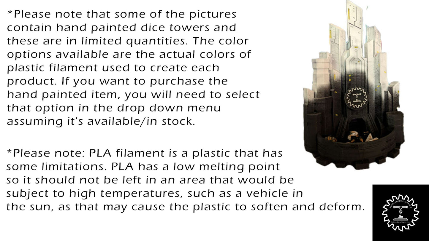 Alien Pyramid 3D Printed Dice Tower - Fate's End Collection - Channel Cosmic Mysteries with Each Ancient Roll!