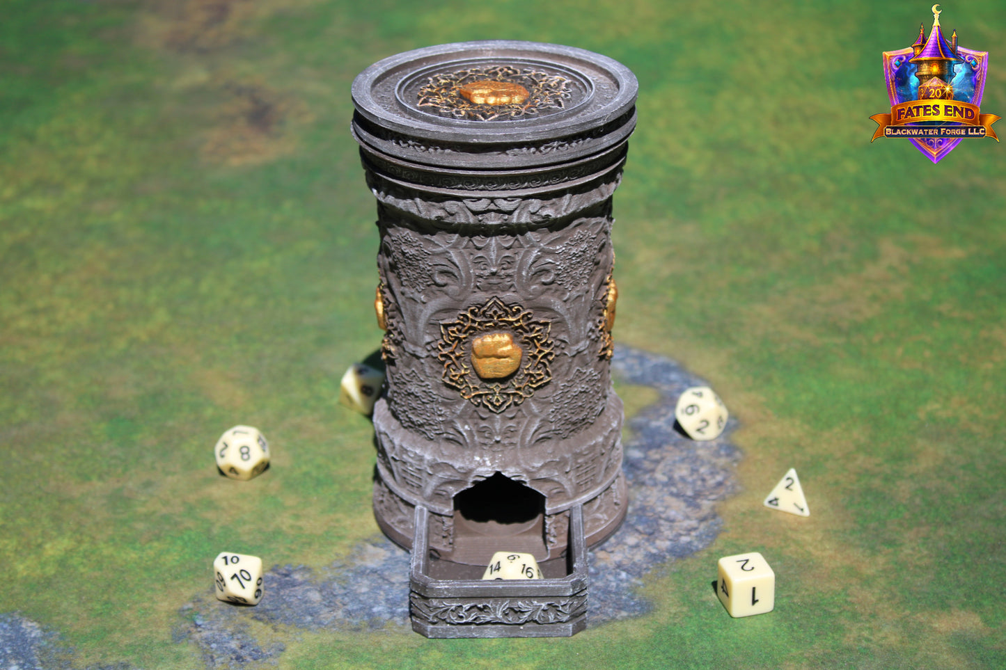 Monk 3D Printed RPG Dice Tower & Can Holder Combo: Fate's End Collection