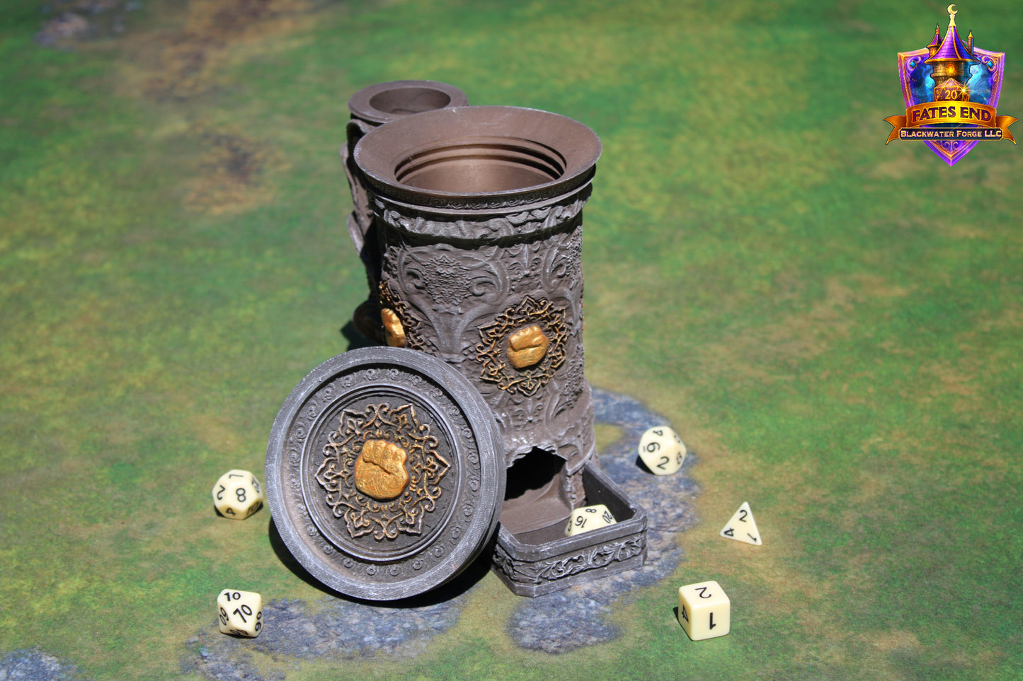 Monk 3D Printed RPG Dice Tower & Can Holder Combo: Fate's End Collection