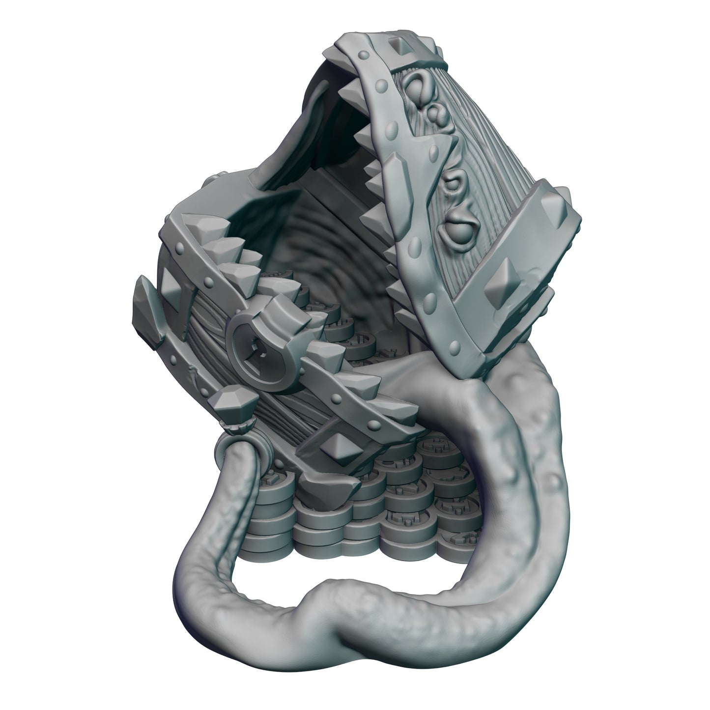 Mimic Treasure Chest 3D Printed Dice Tower - Mythic Mugs Collection by Ars Moriendi 3D| Dice Tray | D20 Dice Vault - Unleash the Mimic Magic