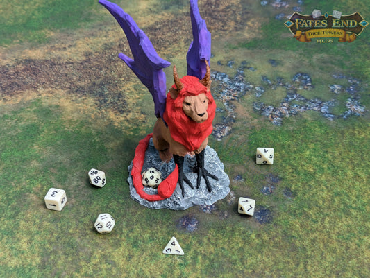 Manticore 3D Printed Dice Tower - Fate's End Collection - Embark on a journey of adventure!