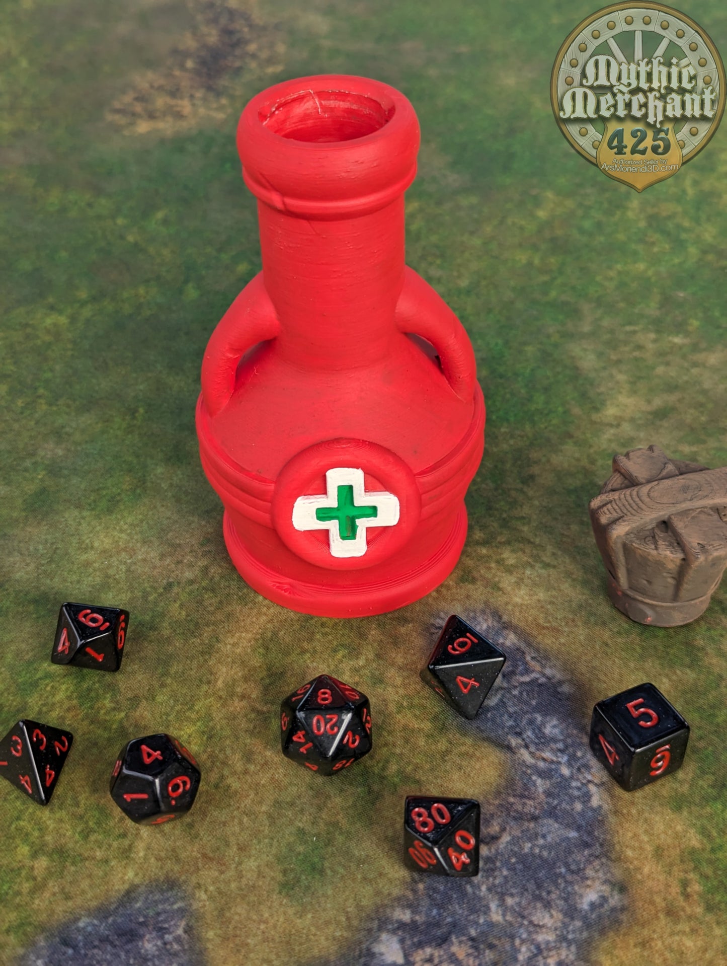 Health Potion 3D Printed Dice Jail | RPG Dice Vault | D20 Storage Box | Player Gift - Guard Dice with Healing Magic!