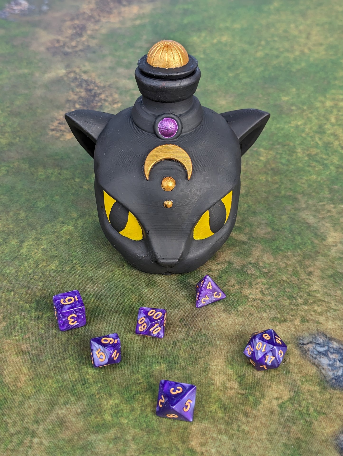 Darkvision - Cat's Agility Potion 3D Printed Dice Jail | RPG Dice Vault | D20 Storage Box | Player Gift - Enhance Nighttime Adventures!