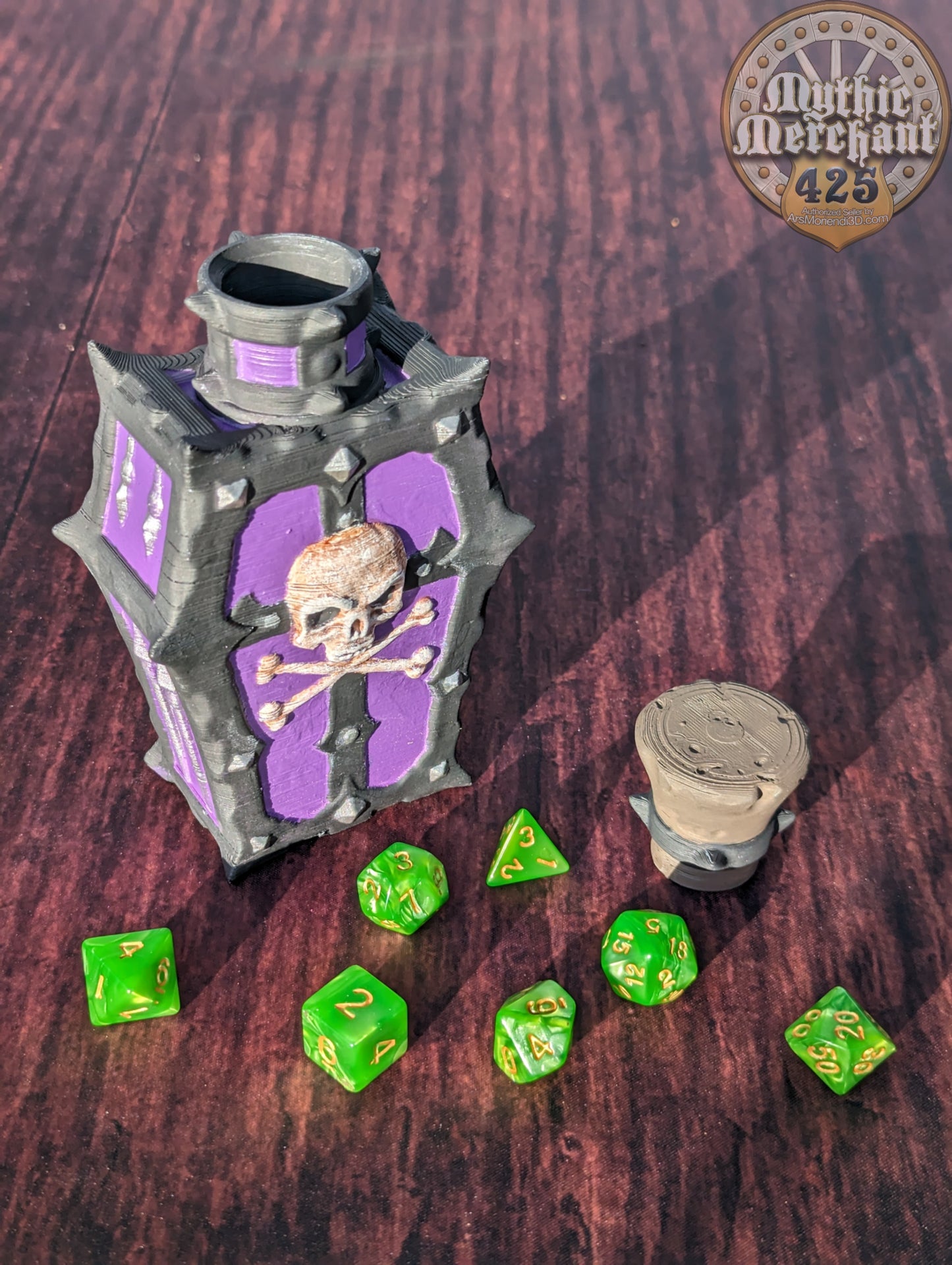 Poison Potion 3D Printed Dice Jail | RPG Dice Vault | D20 Storage Box | Player Gift - Safeguard Dice with a Lethal Elegance!