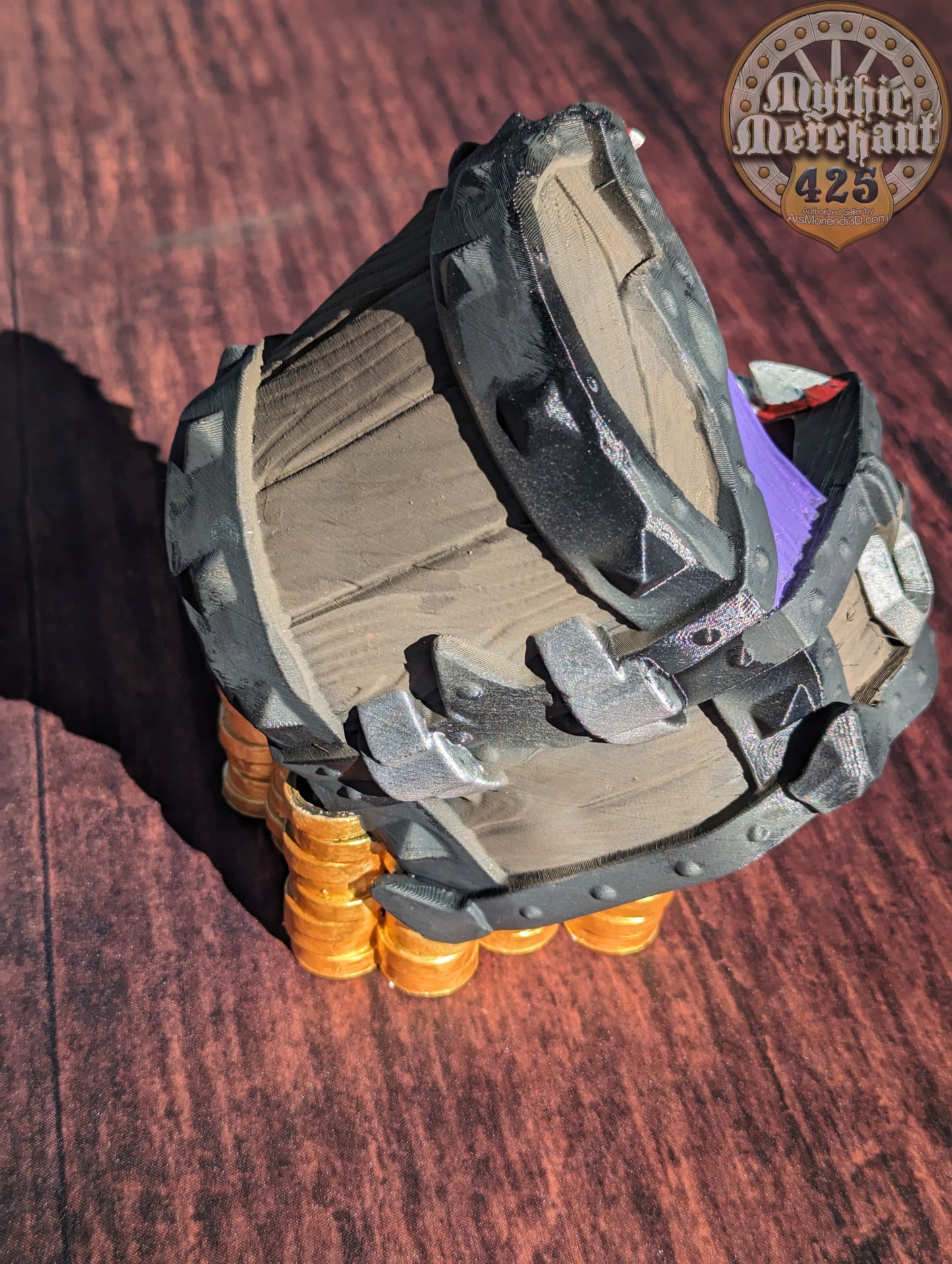 Mimic Treasure Chest 3D Printed Dice Tower - Mythic Mugs Collection by Ars Moriendi 3D| Dice Tray | D20 Dice Vault - Unleash the Mimic Magic