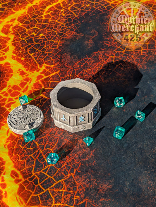 Dwarven 3D Printed Dice Vault | Dice Jail | DnD Can Holder | Table Coaster | Mythic Mugs Collection by Ars Moriendi 3D- Forge Your Destiny!