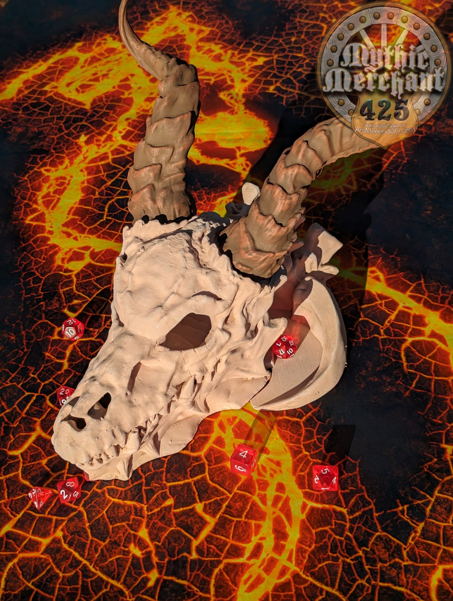 Dragon Skull 3D Printed Dice Tower - Mythic Roll Collection by Unchained Games | Dice Tray | D20 Dice Vault - Unearth Power Within the Skull