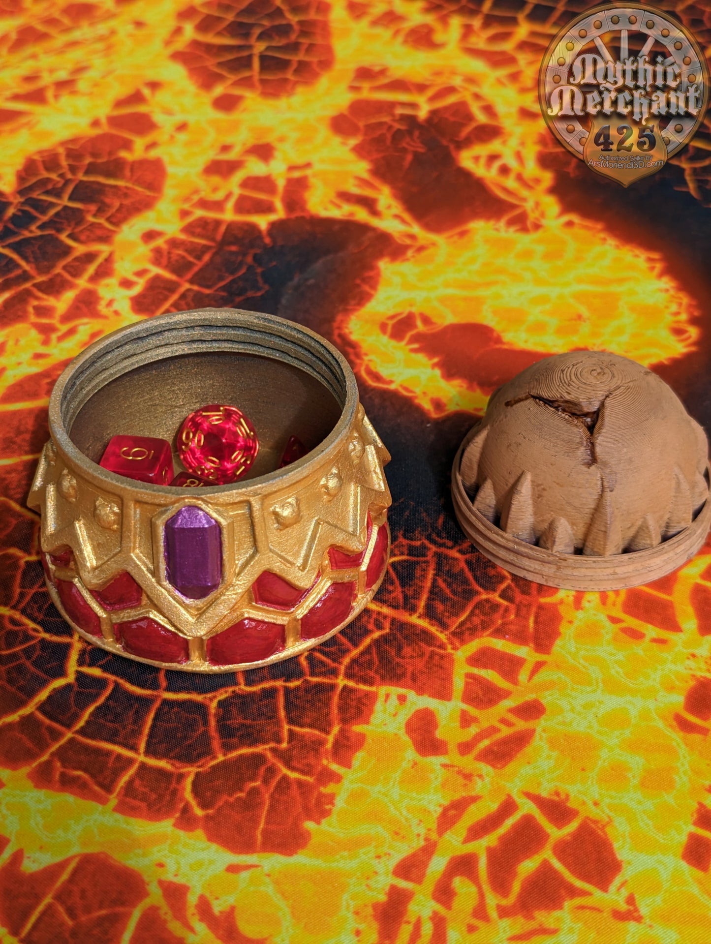 Dragon Blooded Half Dragon 3D Printed Dice Storage Box | Dice Vault | Dice Jail | RPG Cosplay - Dungeons and Dragon DnD D&D Wargaming
