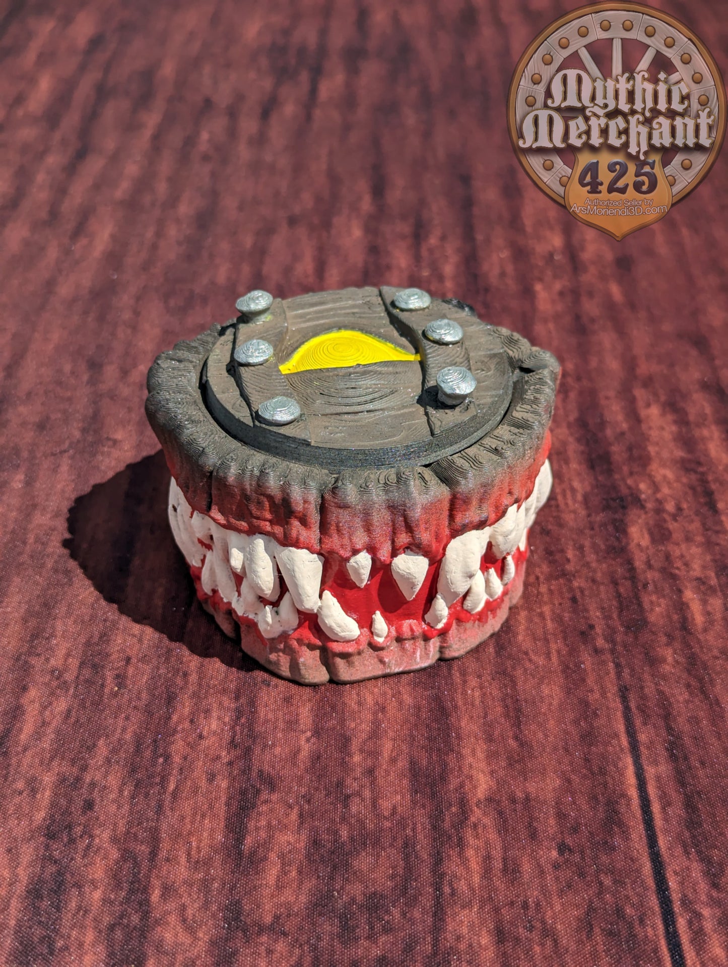 Mimic Monster 3D Printed Dice Jail | Dice Vault | Dice Storage Box | Tabletop Coaster | DnD Player Gift | Mythic Mugs by Ars Moriendi 3D