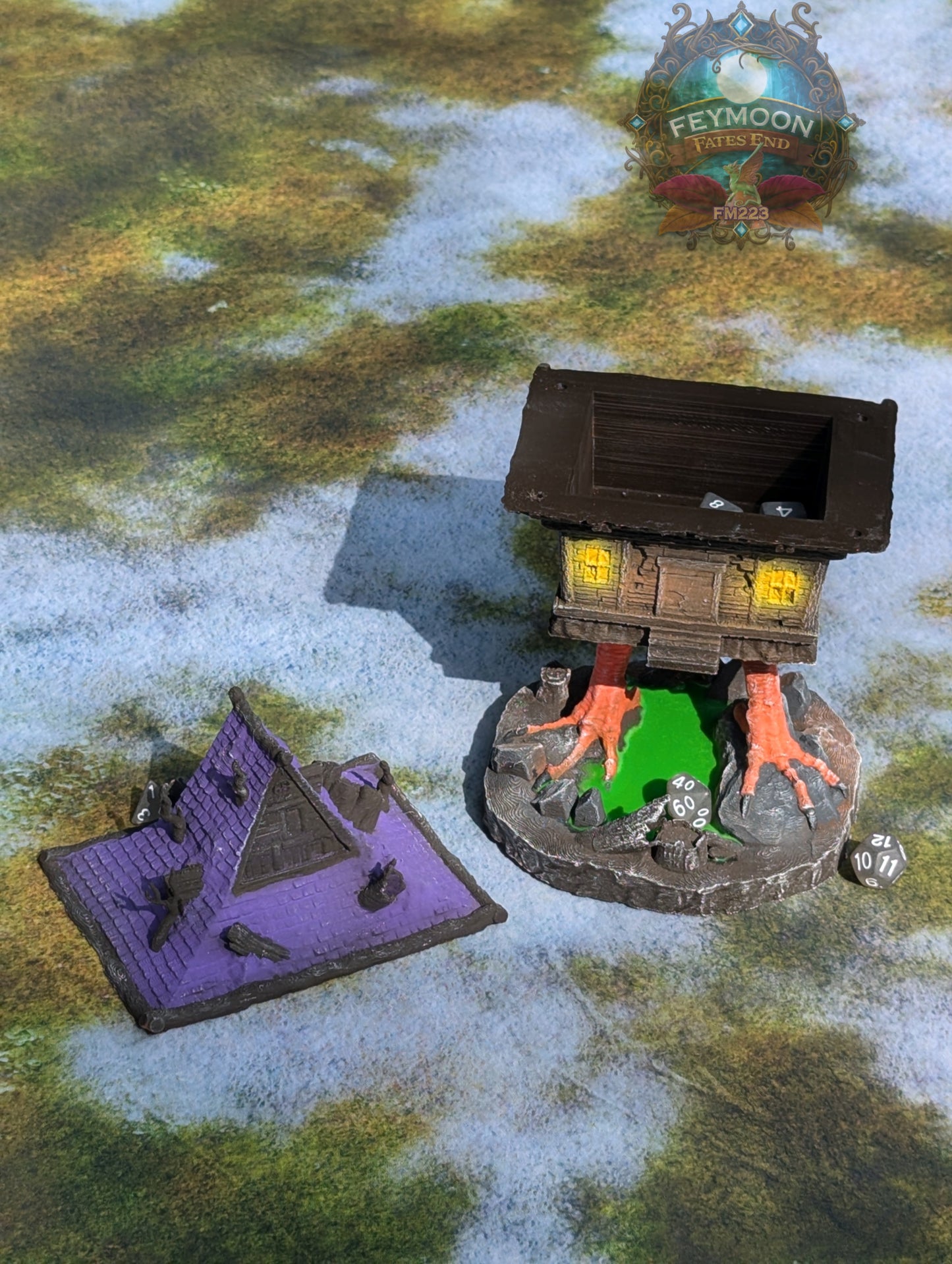 Baba Yaga's Hut 3D Printed Dice Jail- Fate's End Fey Moon Collection | Dice Vault | Dice Box | DnD Player Gift | Unlock Baba Yaga's Power!!!