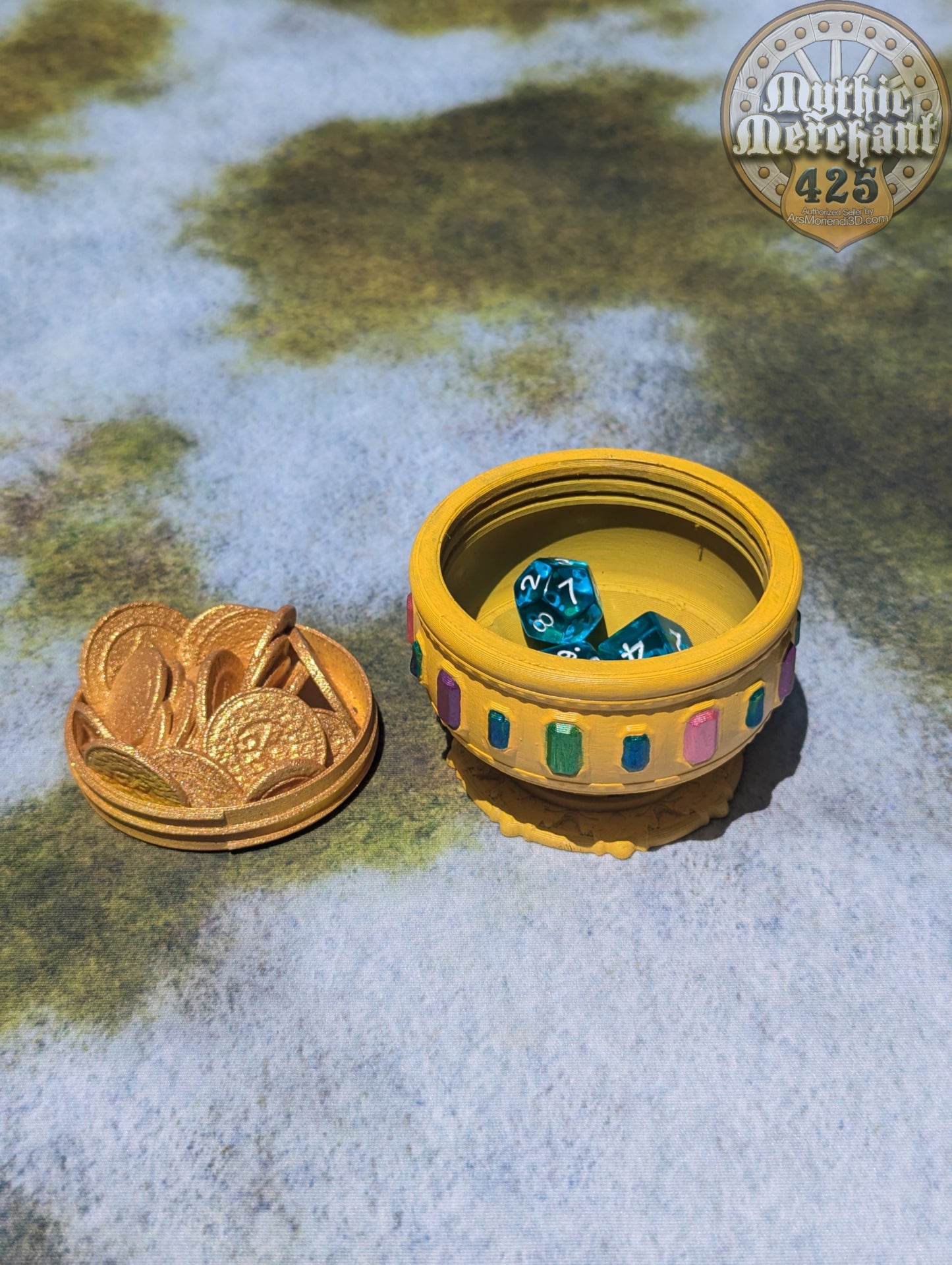 Treasure Cup 3D Printed Dice Jail | RPG Dice Vault | D20 Box | Player Gift - Plunder and Lock Away Dice with the Treasure Cup Dice Jail!