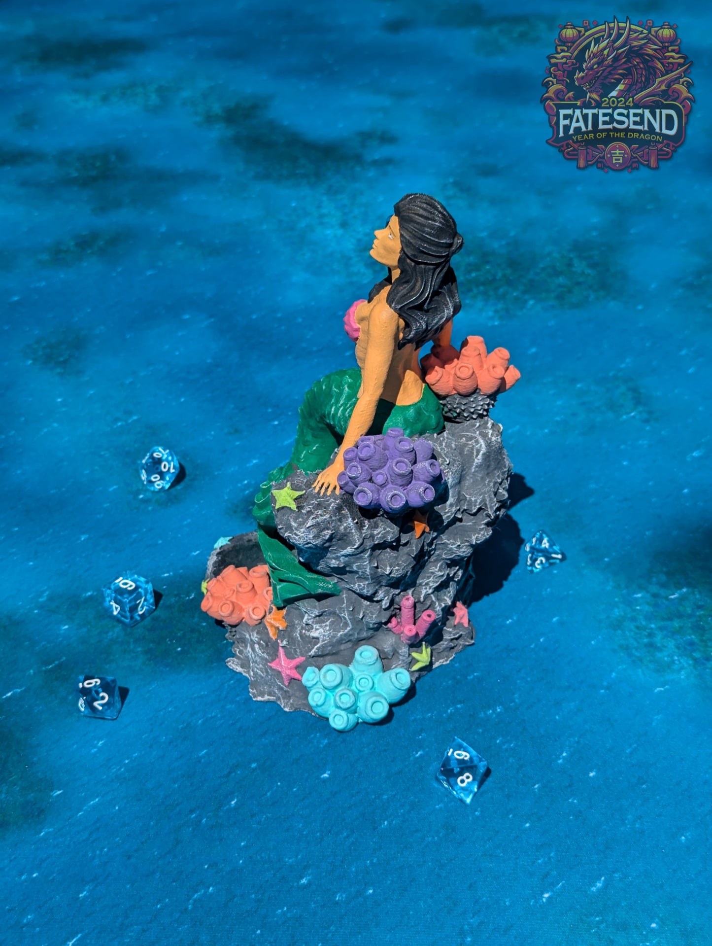 Mermaid 3D Printed RPG Dice Tower - Fate's End Collection - Dive into Adventure!