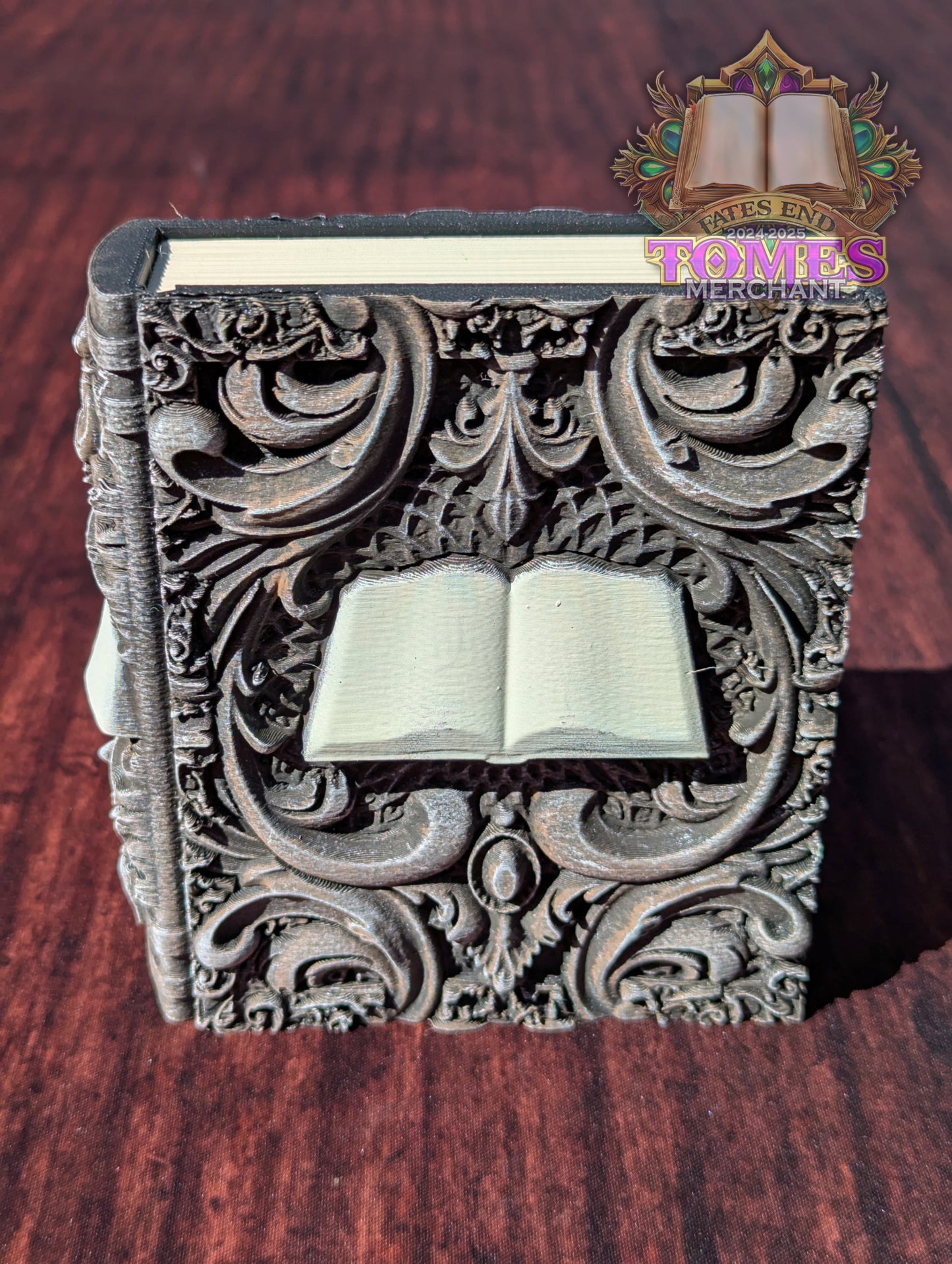 Wizard 3D Printed RPG Spell Book Tome: RPG Dice Tray, Tokens, & Card Storage