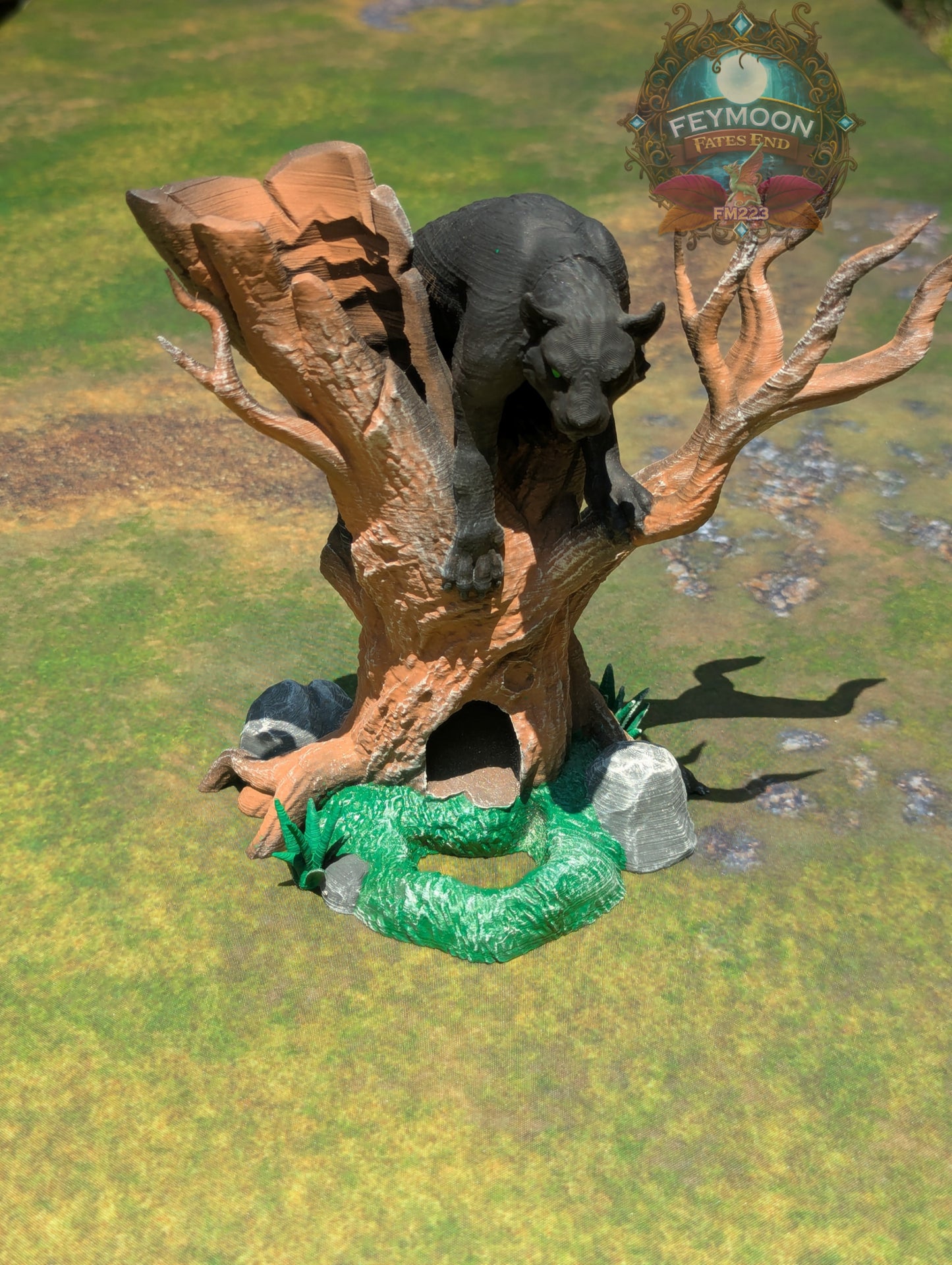 Fey Stalker Mountain Lion 3D Printed Dice Tower by Kim Bolt - Fate's End Fey Moon Collection - Channel Primal Precision!