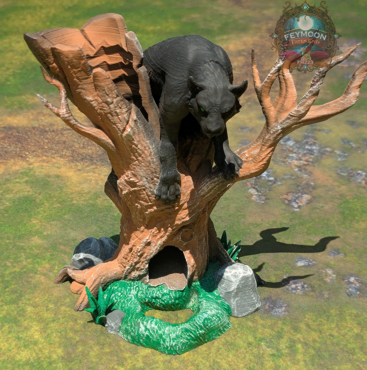 Fey Stalker Mountain Lion 3D Printed Dice Tower by Kim Bolt - Fate's End Fey Moon Collection - Channel Primal Precision!