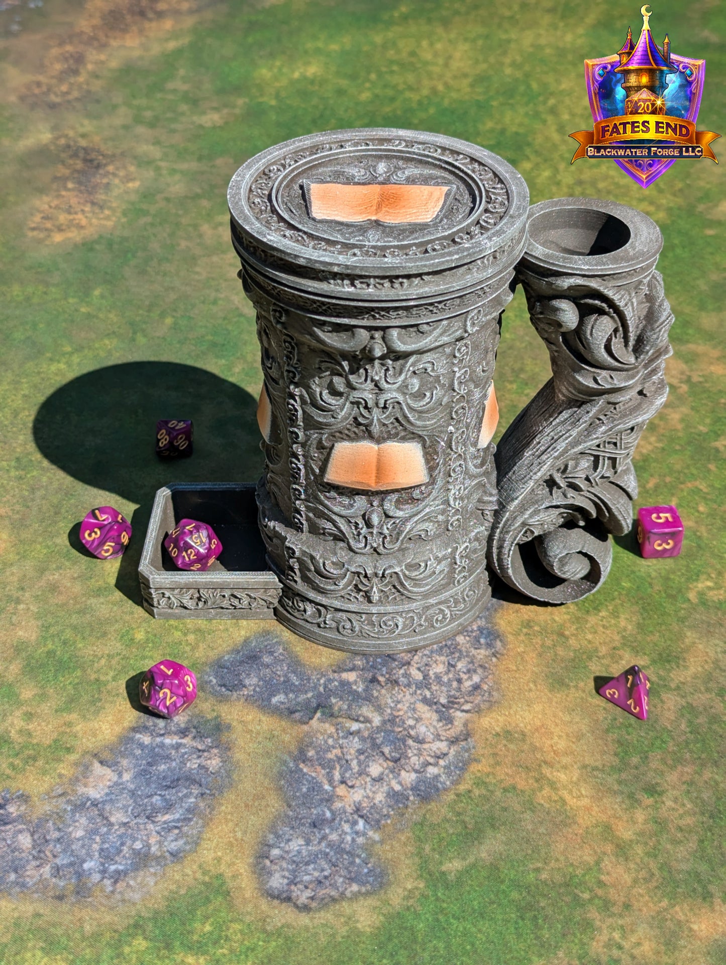 Wizard 3D Printed RPG Dice Tower & Can Holder Combo: Fate's End Collection