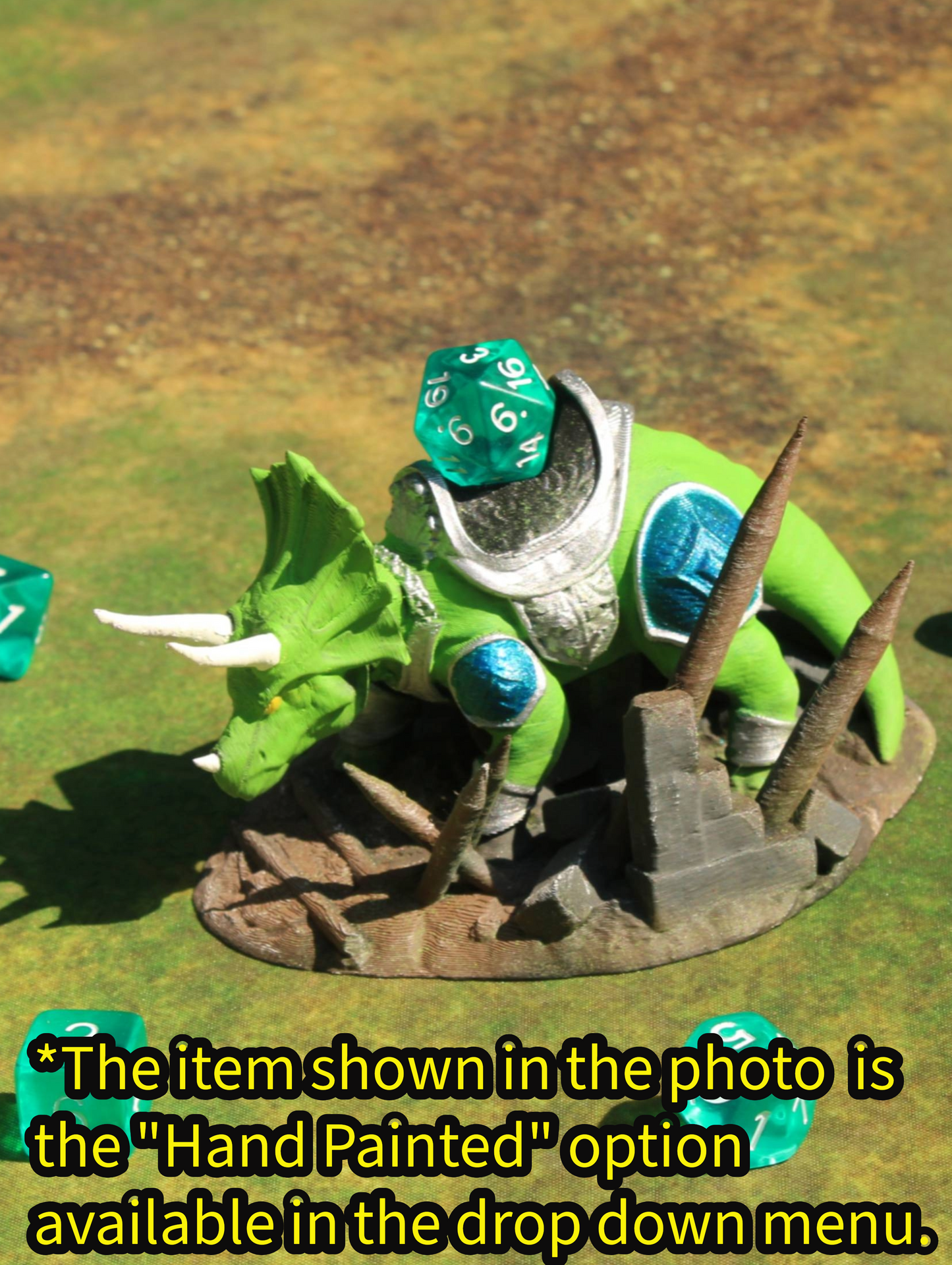 Armored War Triceratops Dinosaur 3D Printed Dice Jail - Fate's End Collection by Kim Bolt - Step back into a Prehistoric World!