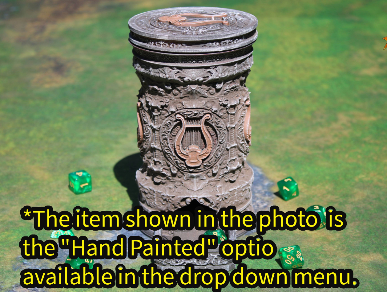Bard 3D Printed RPG Dice Tower & Can Holder Combo: Fate's End Collection