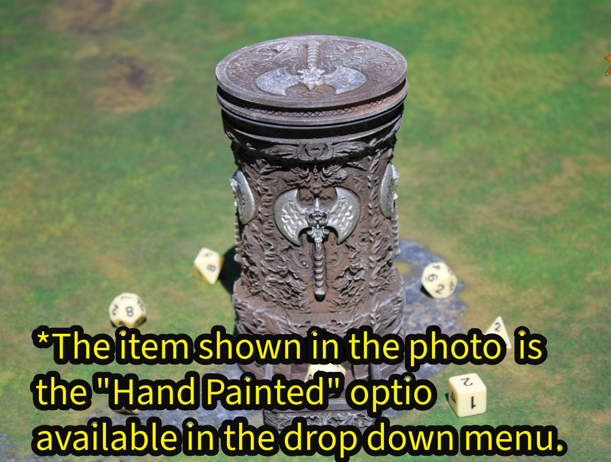 Barbarian 3D Printed RPG Dice Tower & Can Holder Combo: Fate's End Collection