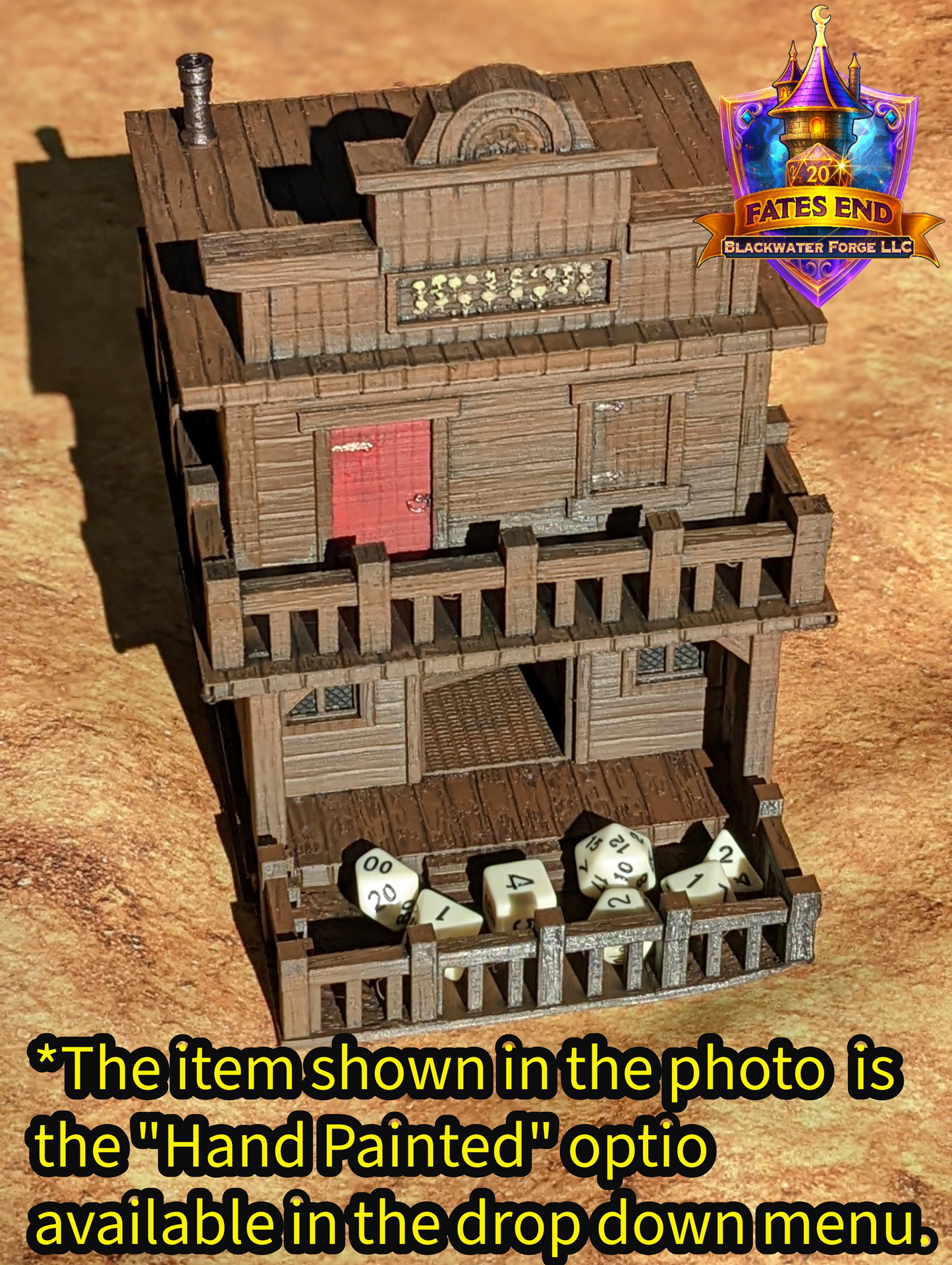 Ghost Town 3D Printed Dice Tower- Fate's End Collection- Have your sidearm ready to draw!