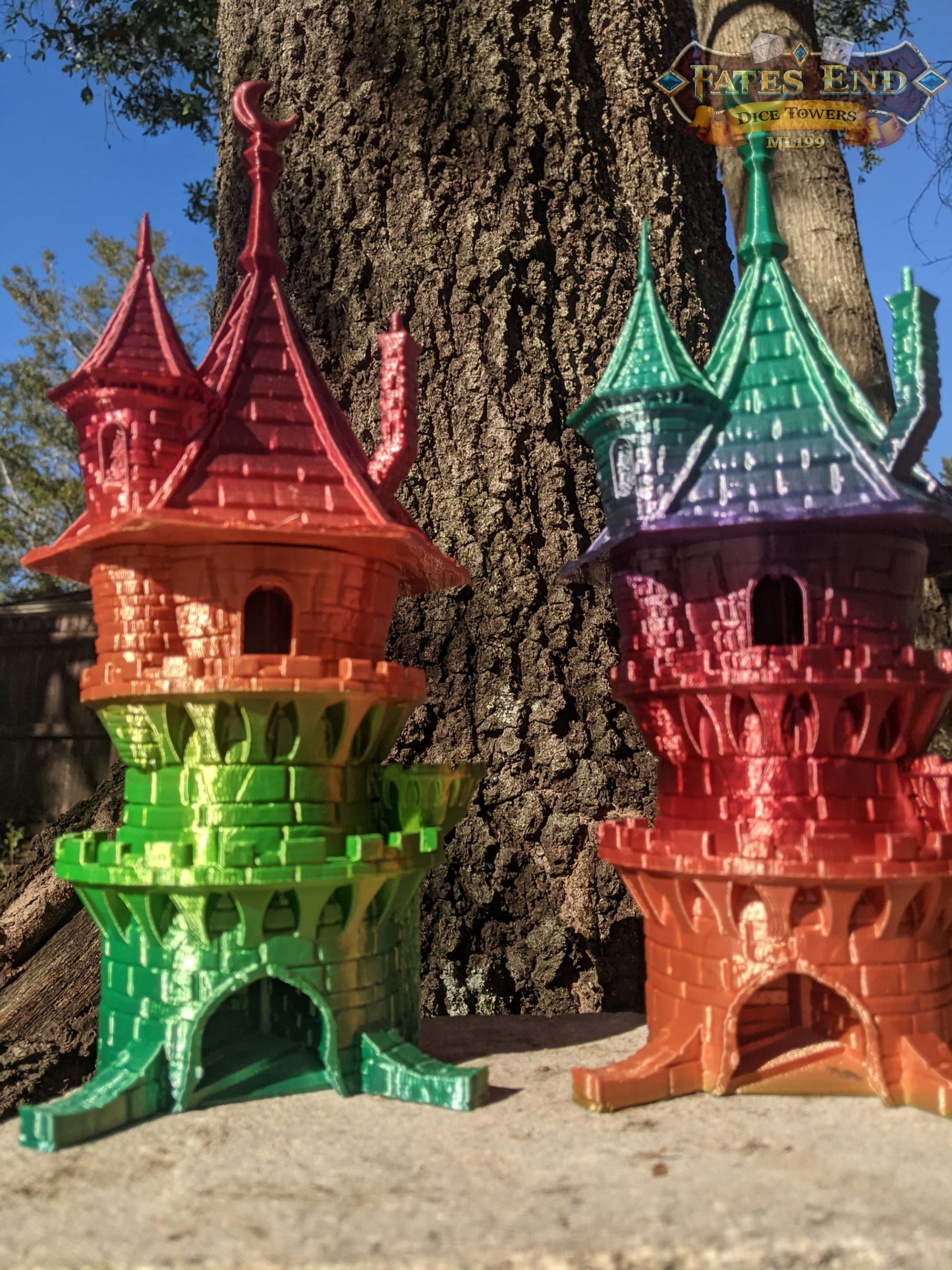 Wizard 3D Printed Dice Tower - Fate's End Collection - Tabletop RPG Gaming Fantasy Cosplay - Channel Arcane Might and Mystical Lore.