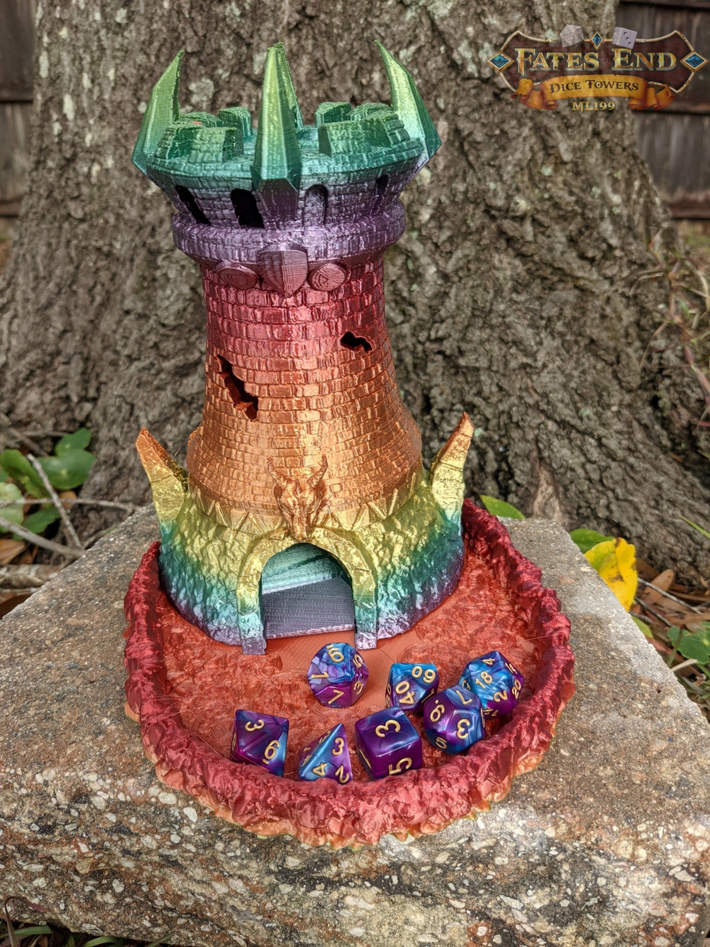 Fighter 3D Printed Dice Tower - Fate's End Collection - Stand your ground with each roll!