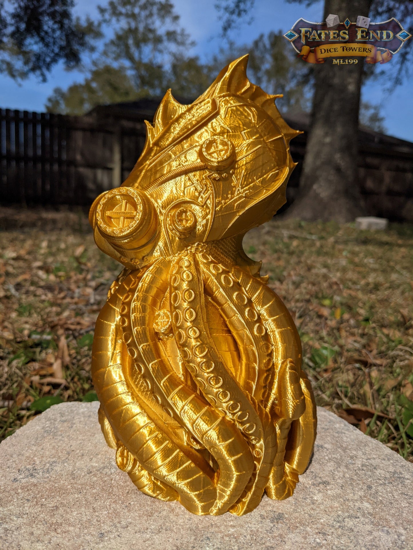 Octopunk Steampunk 3D Printed Dice Tower-Fate's End Collection- Dive Deep into a Steampunk and Octopus Inspired Design!