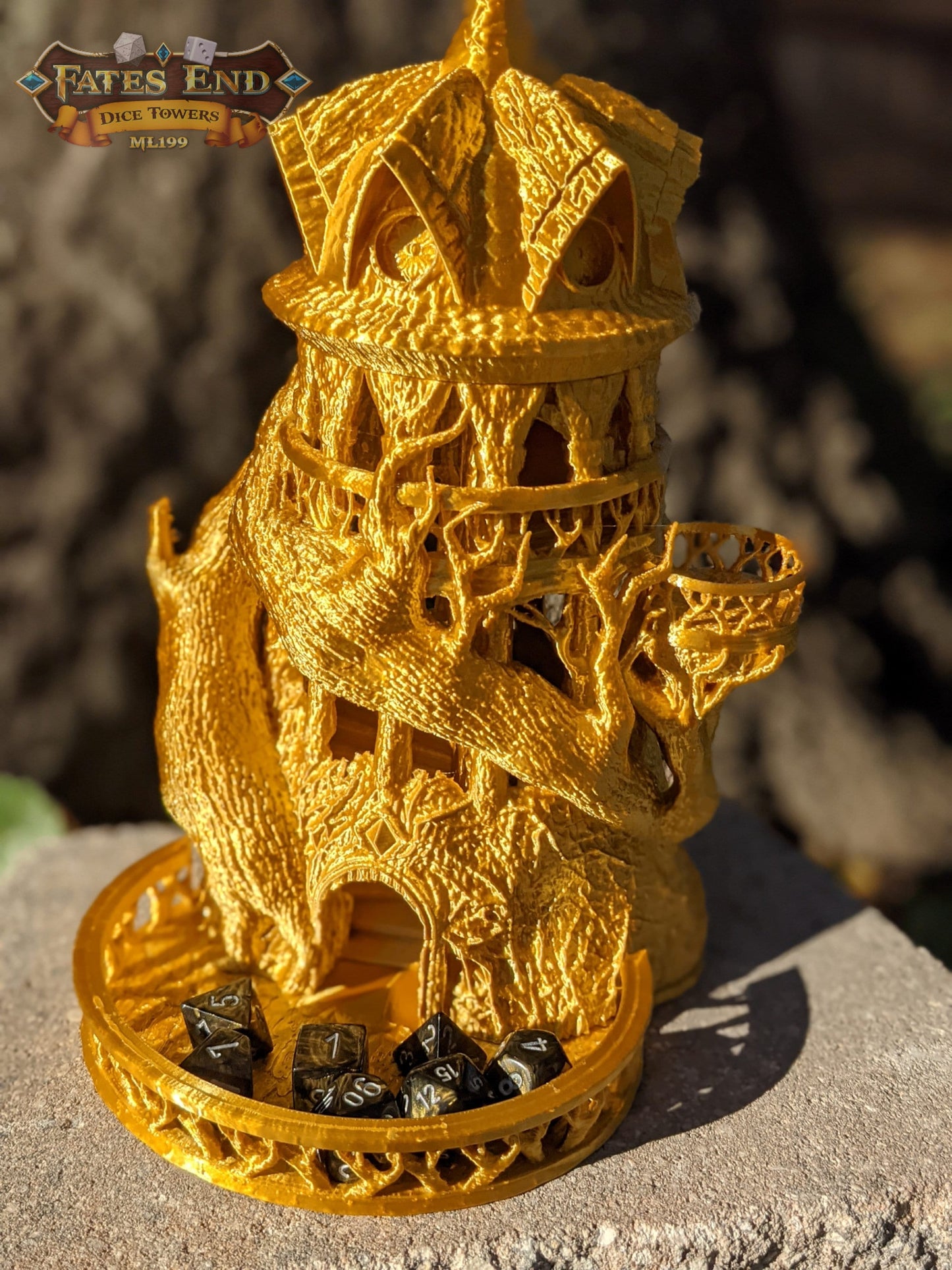 Druid 3D Printed Dice Tower - Fate's End Collection - Harness Nature's Magic and Ancient Rituals with Every Roll!