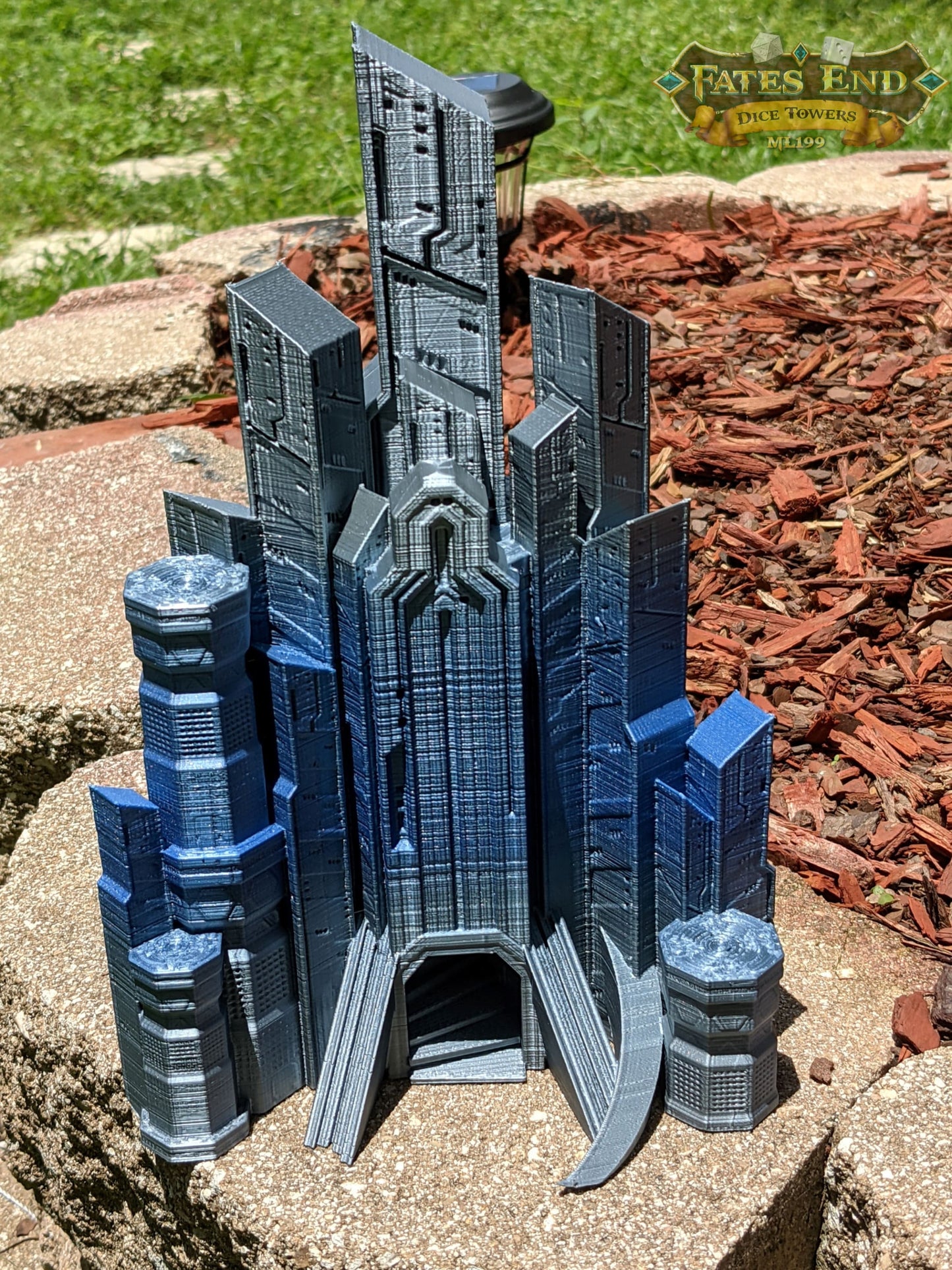 Cyberpunk Dice Tower - Fate's End Collection - Navigate Neon Realities and Futuristic Fates with Every Roll!