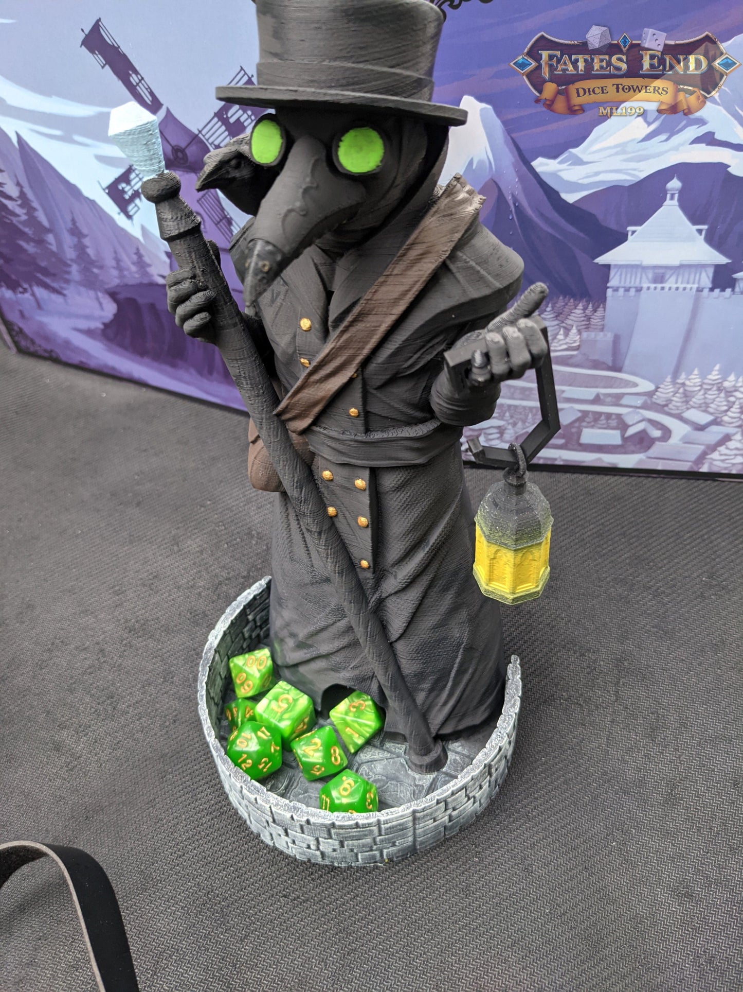 Plague Doctor 3D Printed Dice Tower | RPG Dice Tray | Gothic Decor | Unique Gift - Embrace Dark Ambiance!