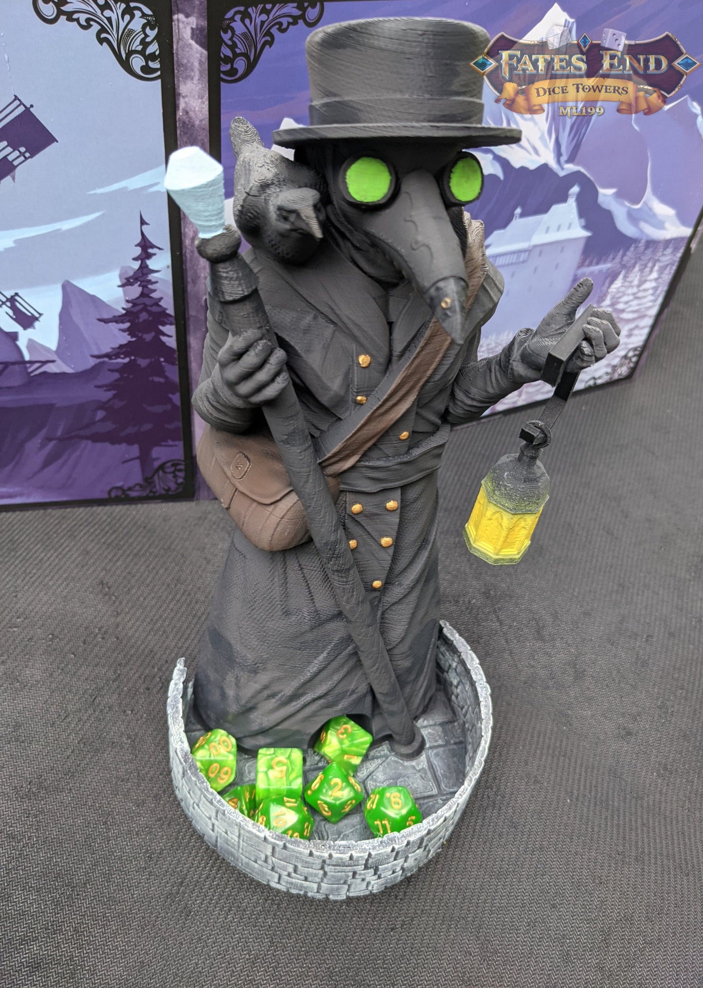 Plague Doctor 3D Printed Dice Tower | RPG Dice Tray | Gothic Decor | Unique Gift - Embrace Dark Ambiance!