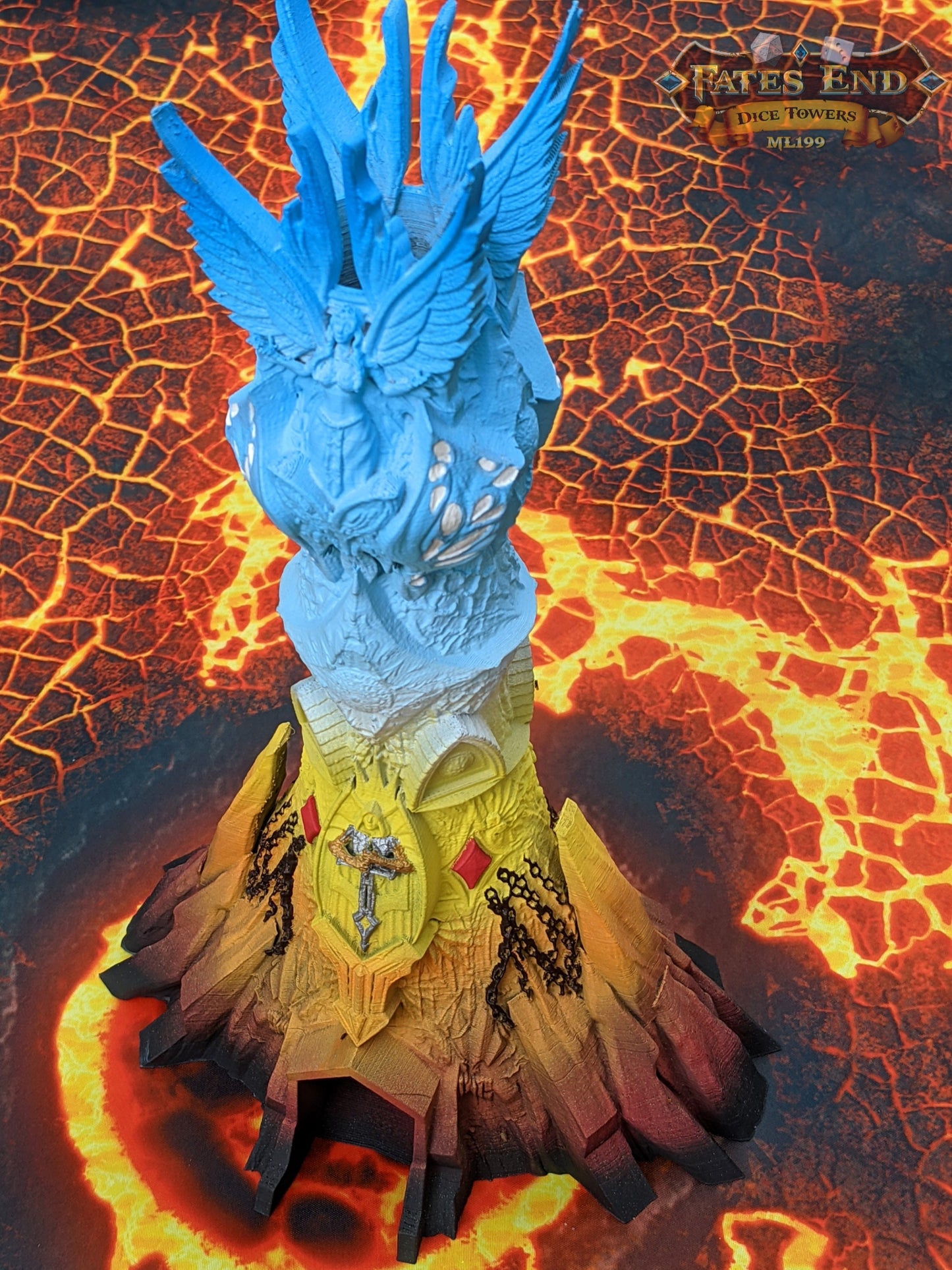 Heaven and Hell Dice Tower- Fate's End Collection by Kim Bolt- Embrace the Eternal Battle Between Heaven and Hell!