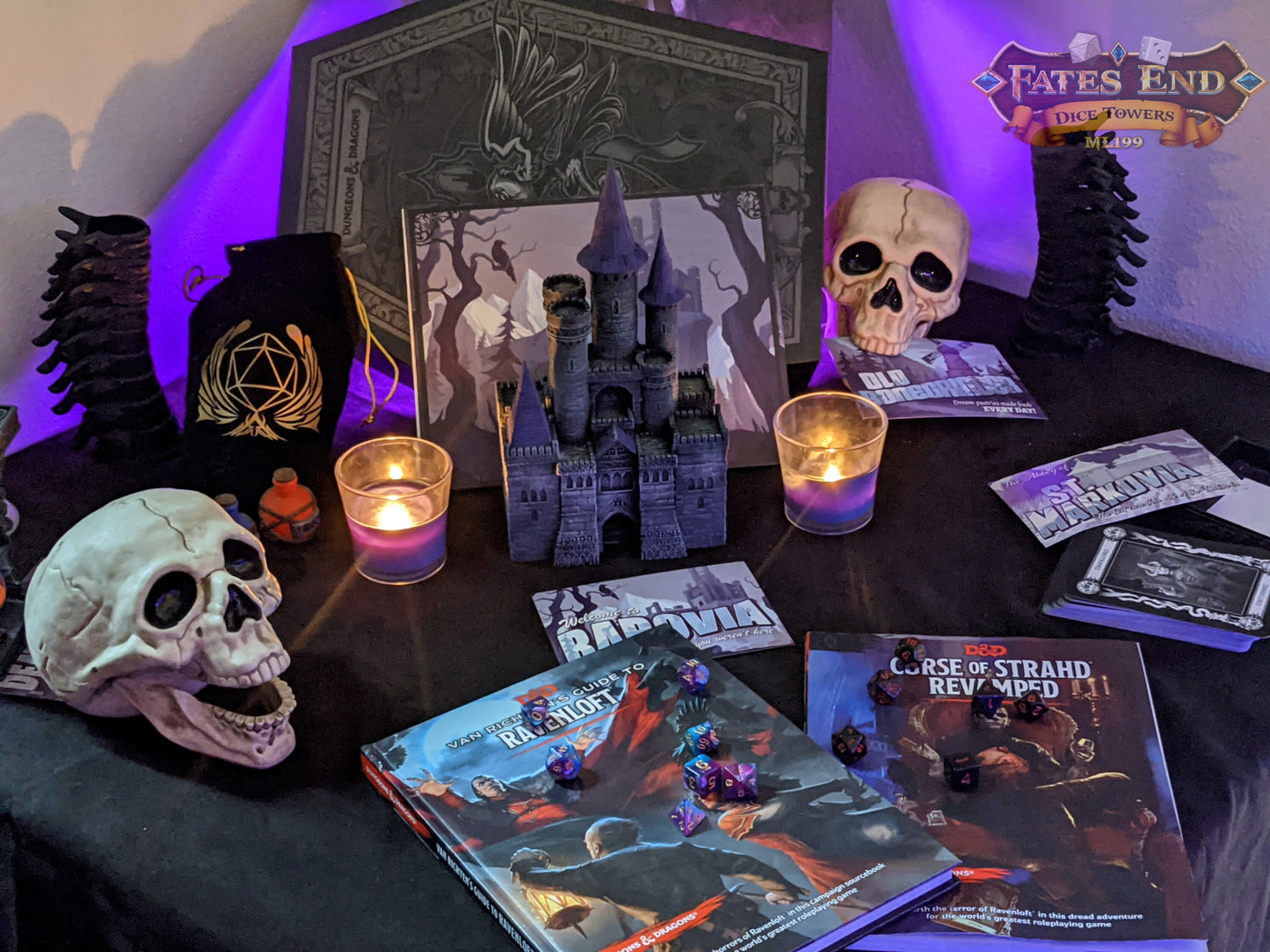 Vampire 3D Printed Dice Tower - Fate's End Collection - Cast Rolls in the Shadows of Immortal Elegance and Dark Desires!