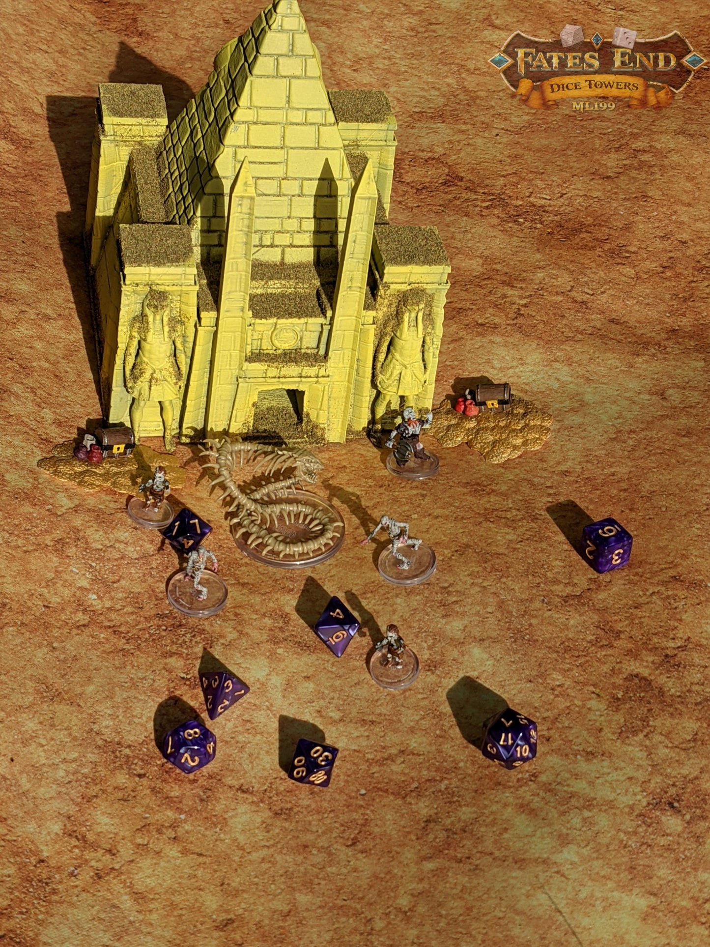 Temple of Ra Pyramid 3D Printed Dice Tower - Fate's End Collection - Tabletop RPG Gaming Cosplay - Harness a God's Power for your rolls.