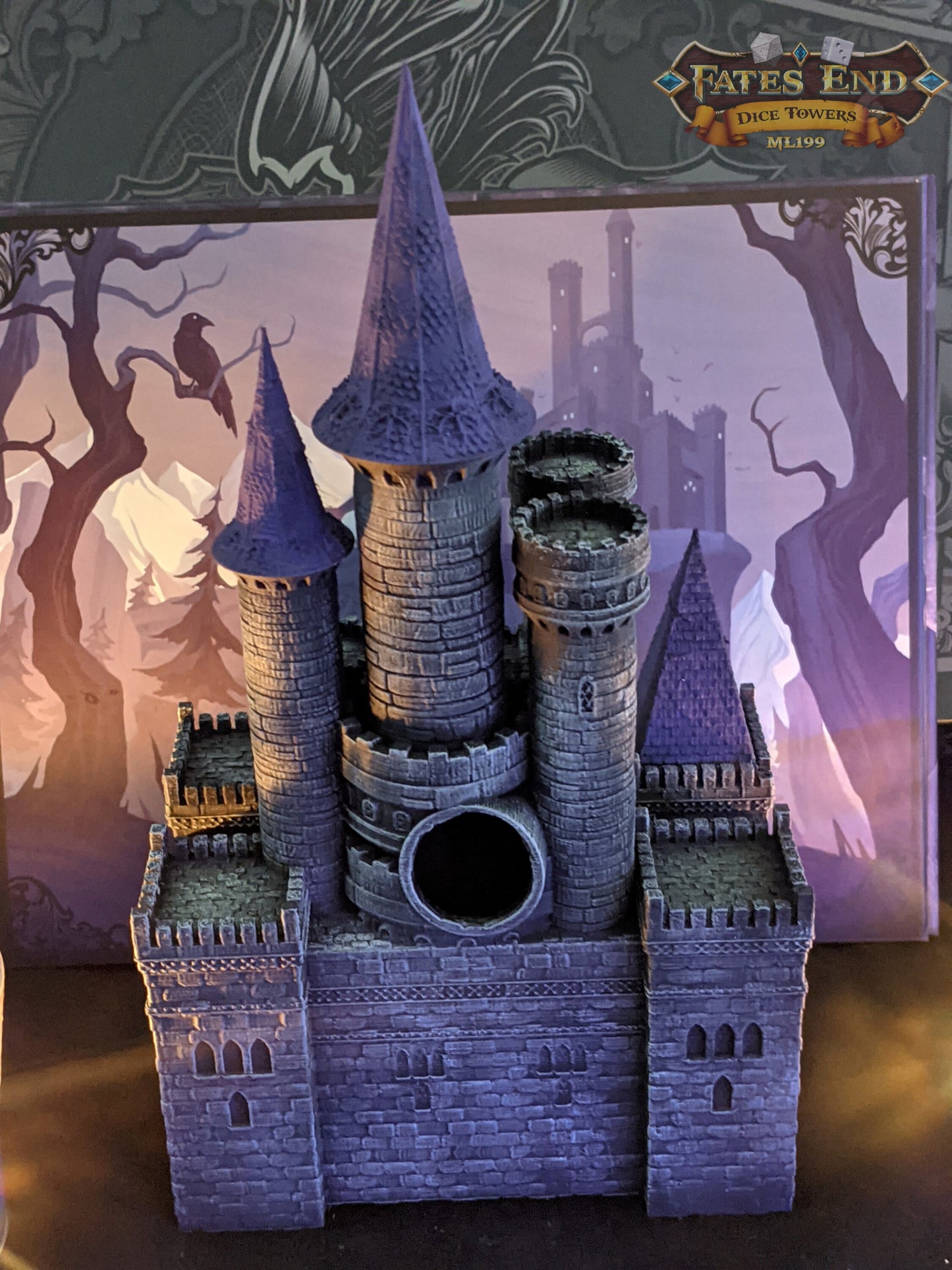 Vampire 3D Printed Dice Tower - Fate's End Collection - Cast Rolls in the Shadows of Immortal Elegance and Dark Desires!