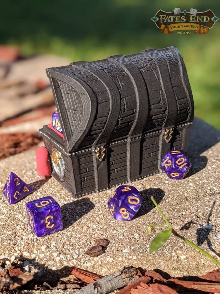 Mimic 3D Printed Dice Jail | RPG Dice Vault | D20 Box | Player Gift - Fate's End Collection - Beware this Treasure Chest Adventurers!