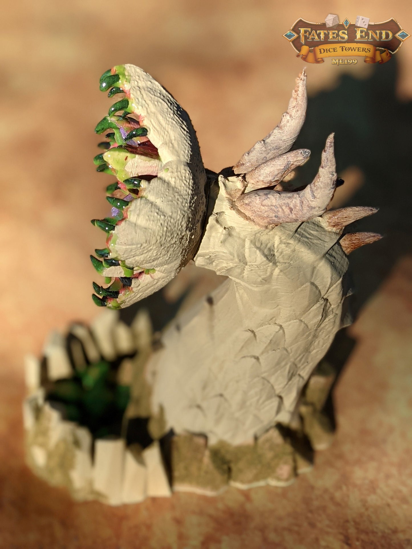 Dune Sand Worm 3D Printed Dice Tower - Fate's End Collection - Embark on a Thrilling Adventure!