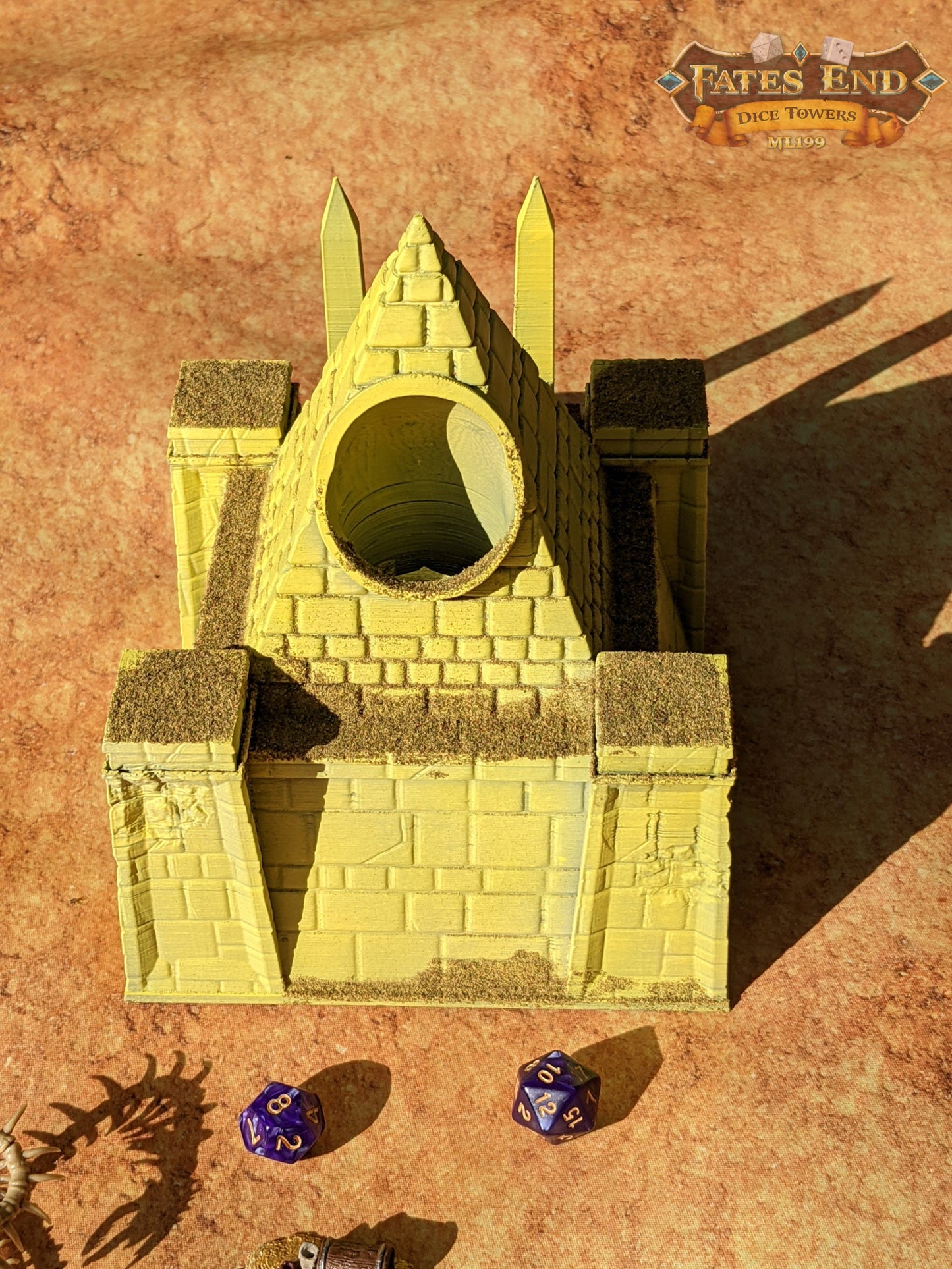 Temple of Ra Pyramid 3D Printed Dice Tower - Fate's End Collection - Tabletop RPG Gaming Cosplay - Harness a God's Power for your rolls.