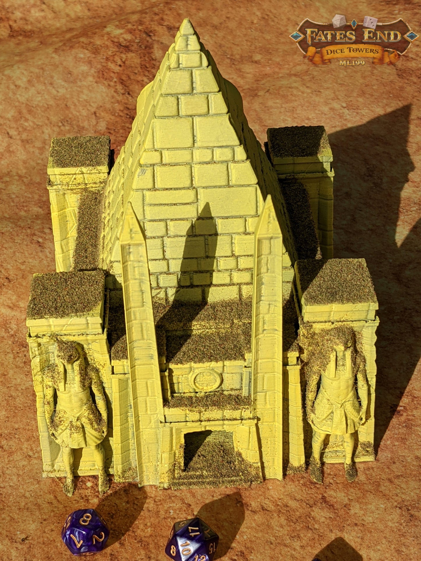 Temple of Ra Pyramid 3D Printed Dice Tower - Fate's End Collection - Tabletop RPG Gaming Cosplay - Harness a God's Power for your rolls.