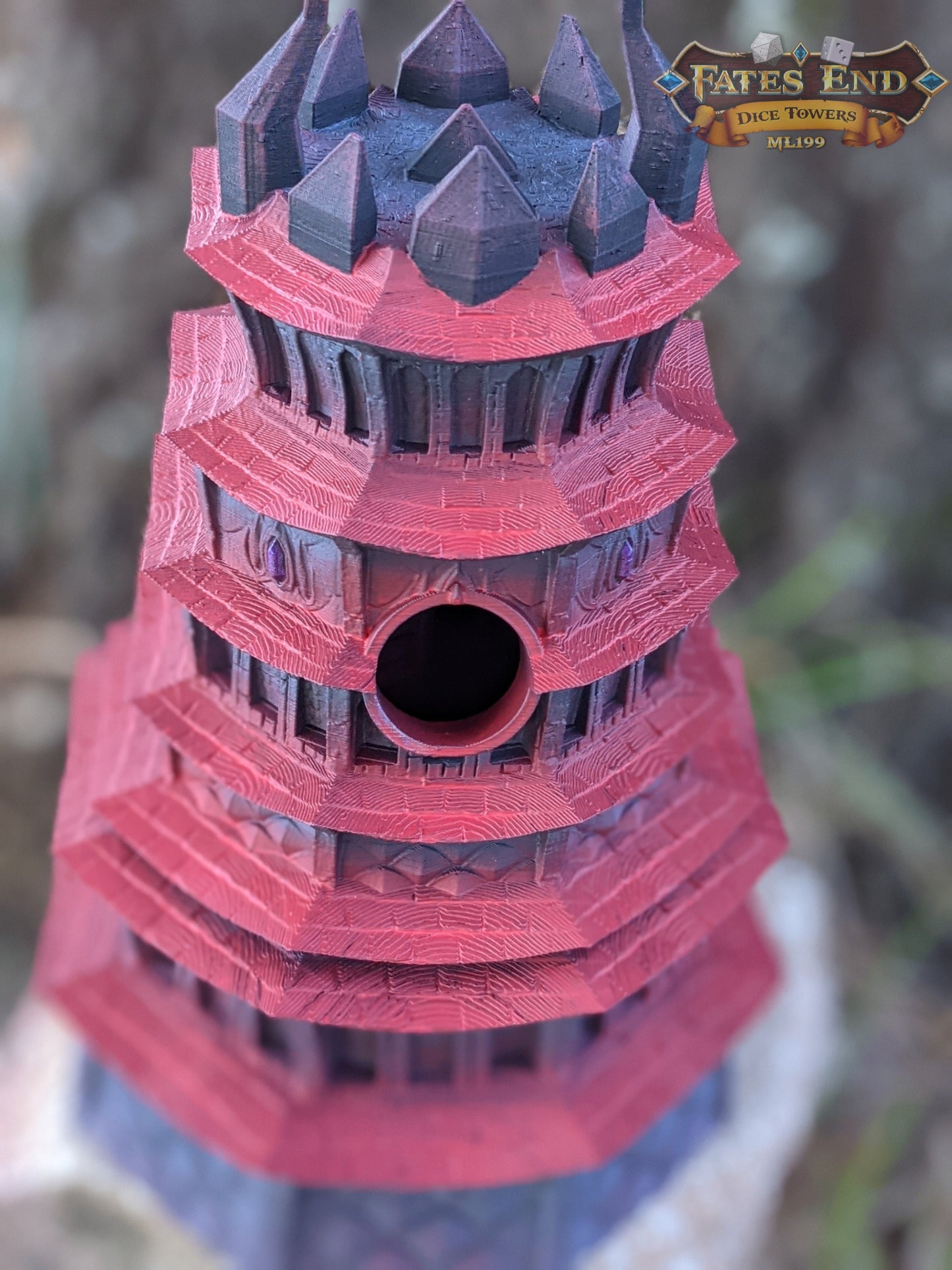 Drow Dice Tower - Fate's End Collection - Weave Through Shadows and Mysteries with Every Silent Roll.