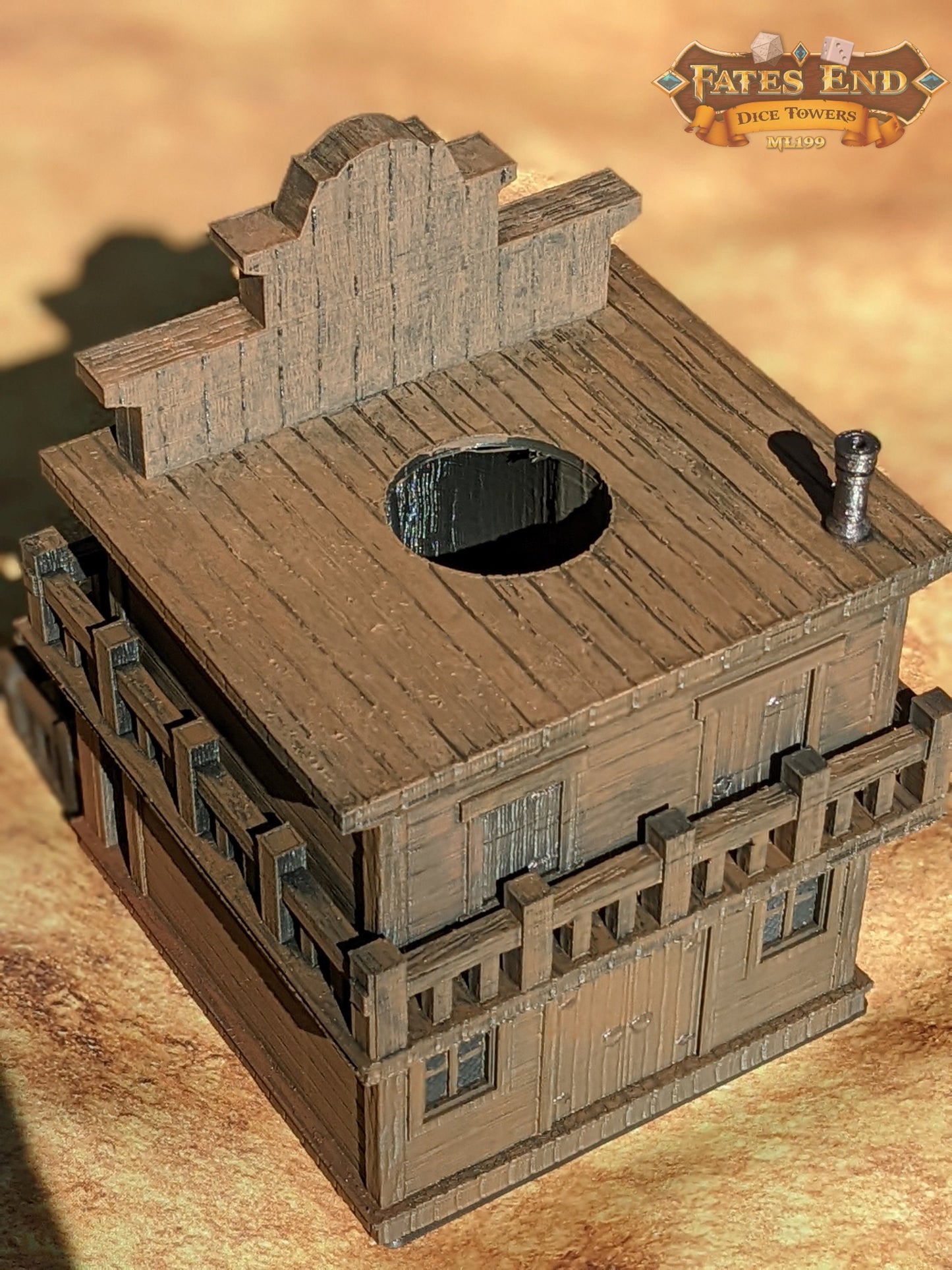 Ghost Town 3D Printed Dice Tower- Fate's End Collection- Have your sidearm ready to draw!