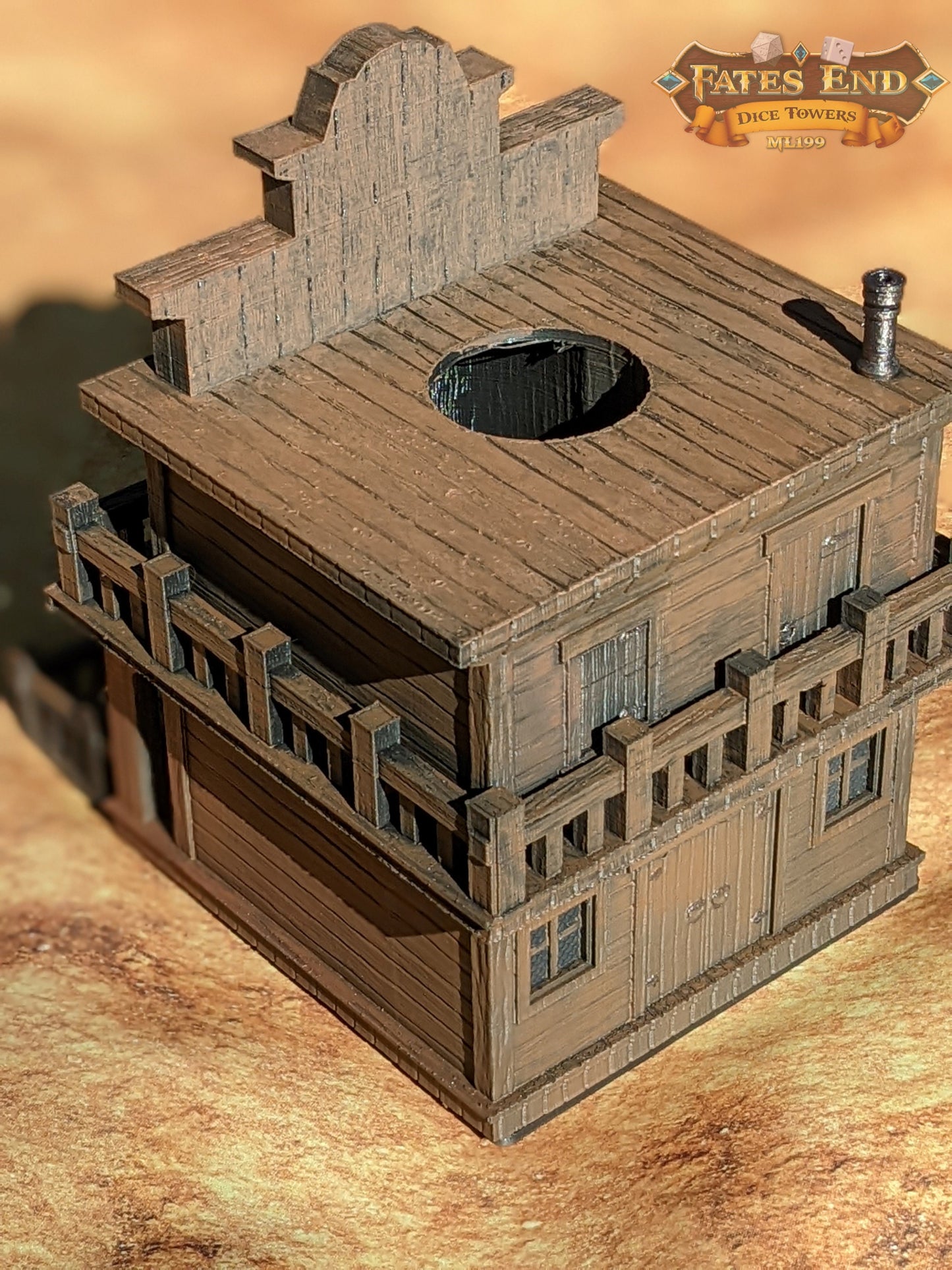Ghost Town 3D Printed Dice Tower- Fate's End Collection- Have your sidearm ready to draw!