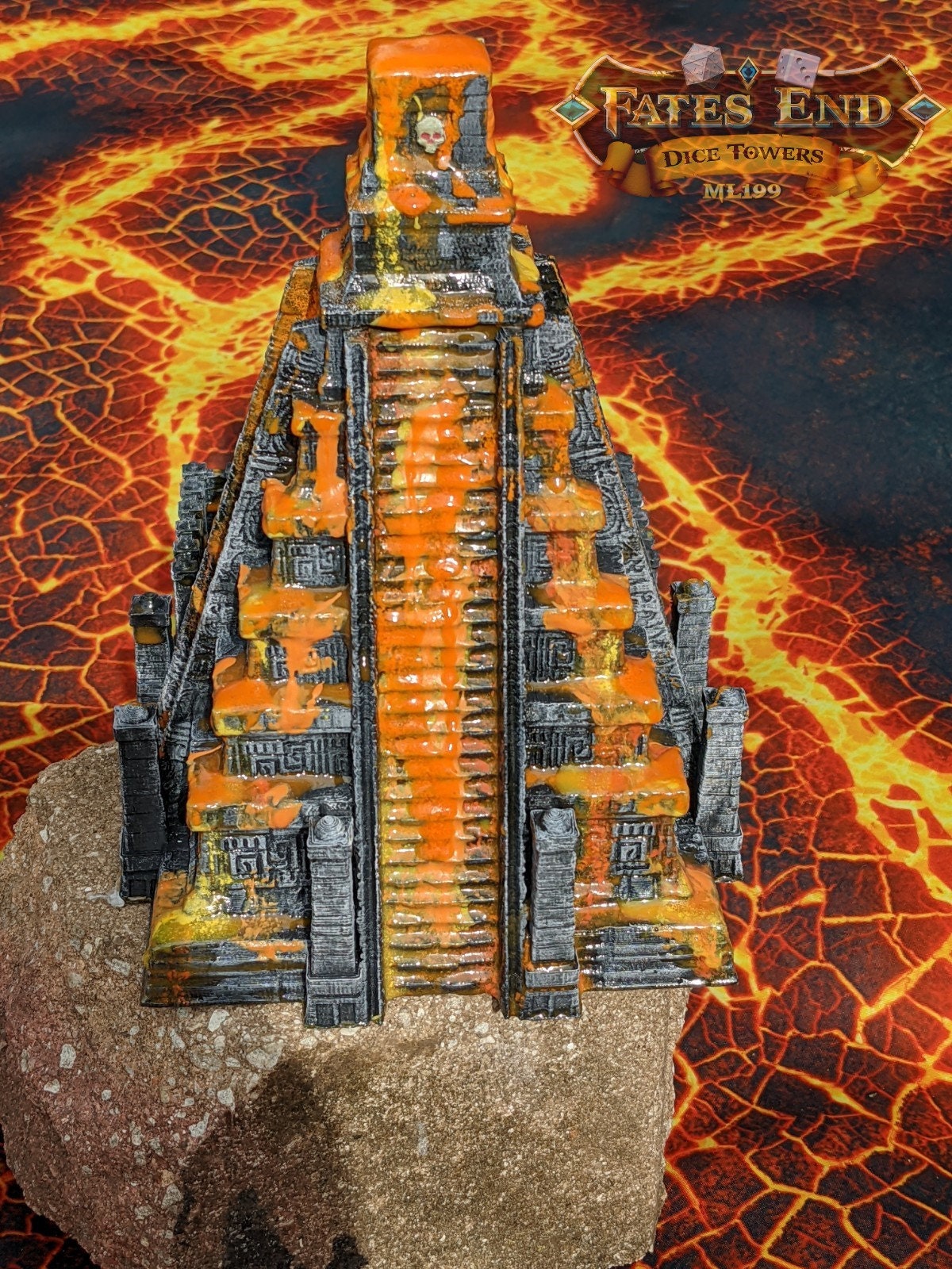 Aztec Style Temple 3D Printed Dice Tower - Fate's End Collection - Tabletop RPG - Unearth Ancient Rolls!