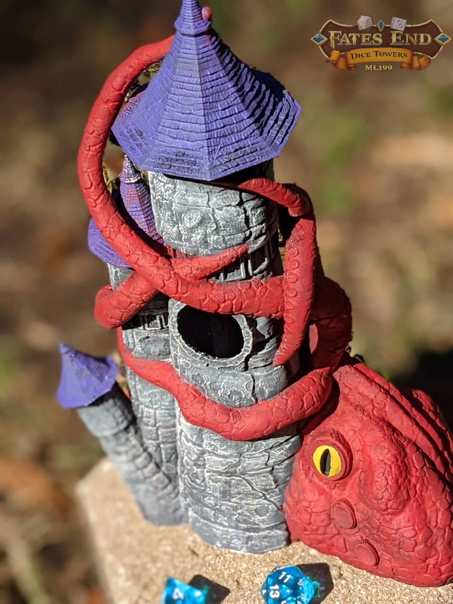 Kraken 3D Printed Dice Tower - Fate's End Collection by Kim Bolt- Release the Kraken!!!