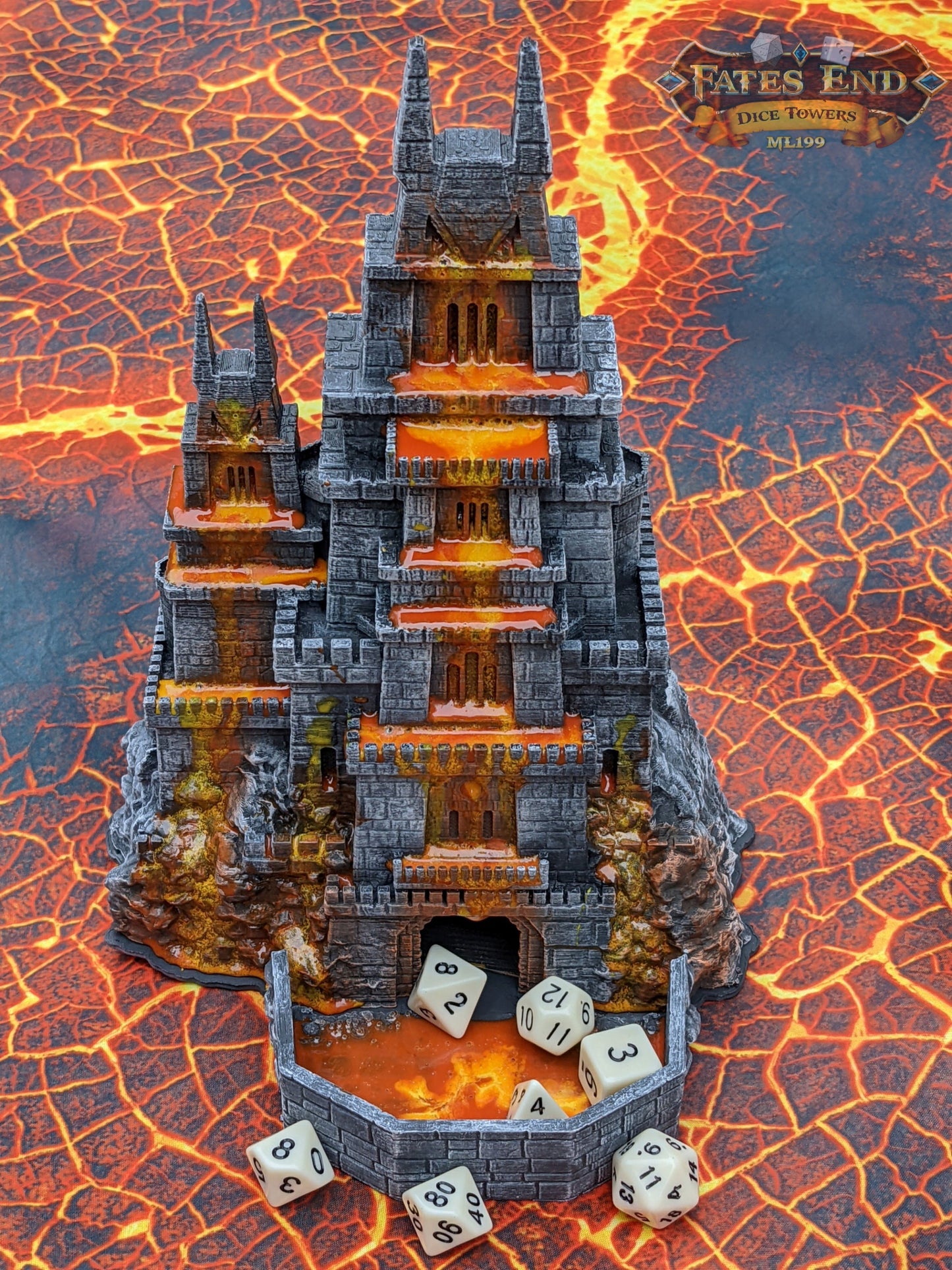 Dragonborn Dice Tower - Fate's End Collection - Channel the Fiery Soul of Dragonkind with Every Fateful Roll.