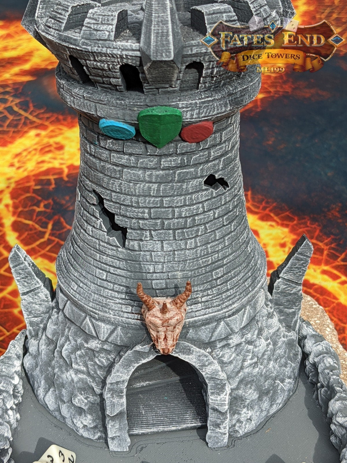 Fighter 3D Printed Dice Tower - Fate's End Collection - Stand your ground with each roll!