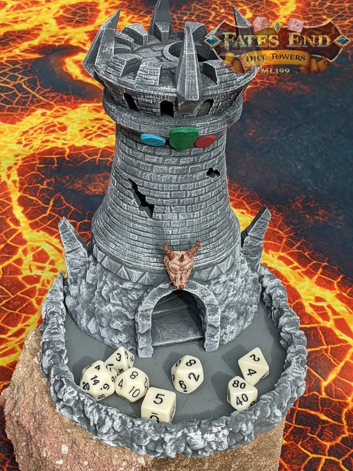 Fighter 3D Printed Dice Tower - Fate's End Collection - Stand your ground with each roll!