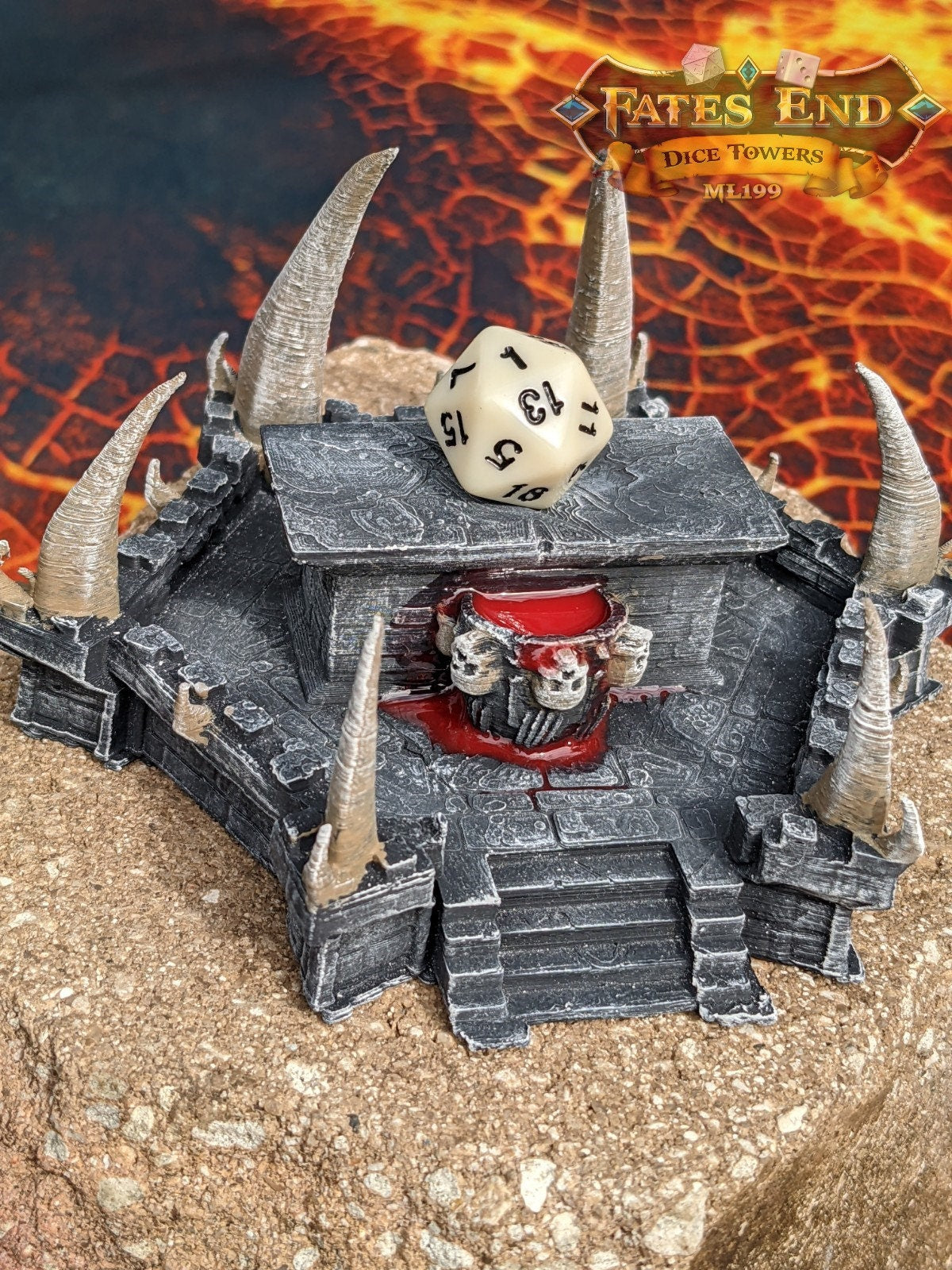 Sacrificial Evil Altar for D20 Dice - 3D Printed Dice Jail | RPG Dice Vault | DnD Player Gift - Do you have a worthy sacrifice?