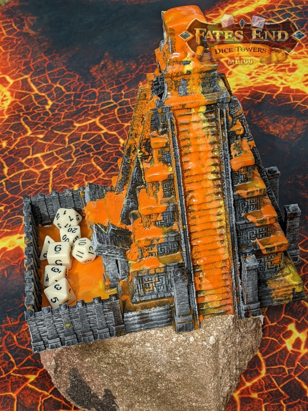 Aztec Style Temple 3D Printed Dice Tower - Fate's End Collection - Tabletop RPG - Unearth Ancient Rolls!