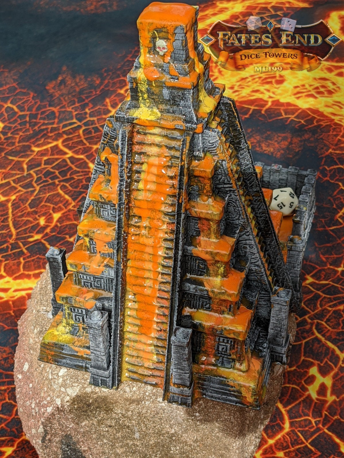 Aztec Style Temple 3D Printed Dice Tower - Fate's End Collection - Tabletop RPG - Unearth Ancient Rolls!